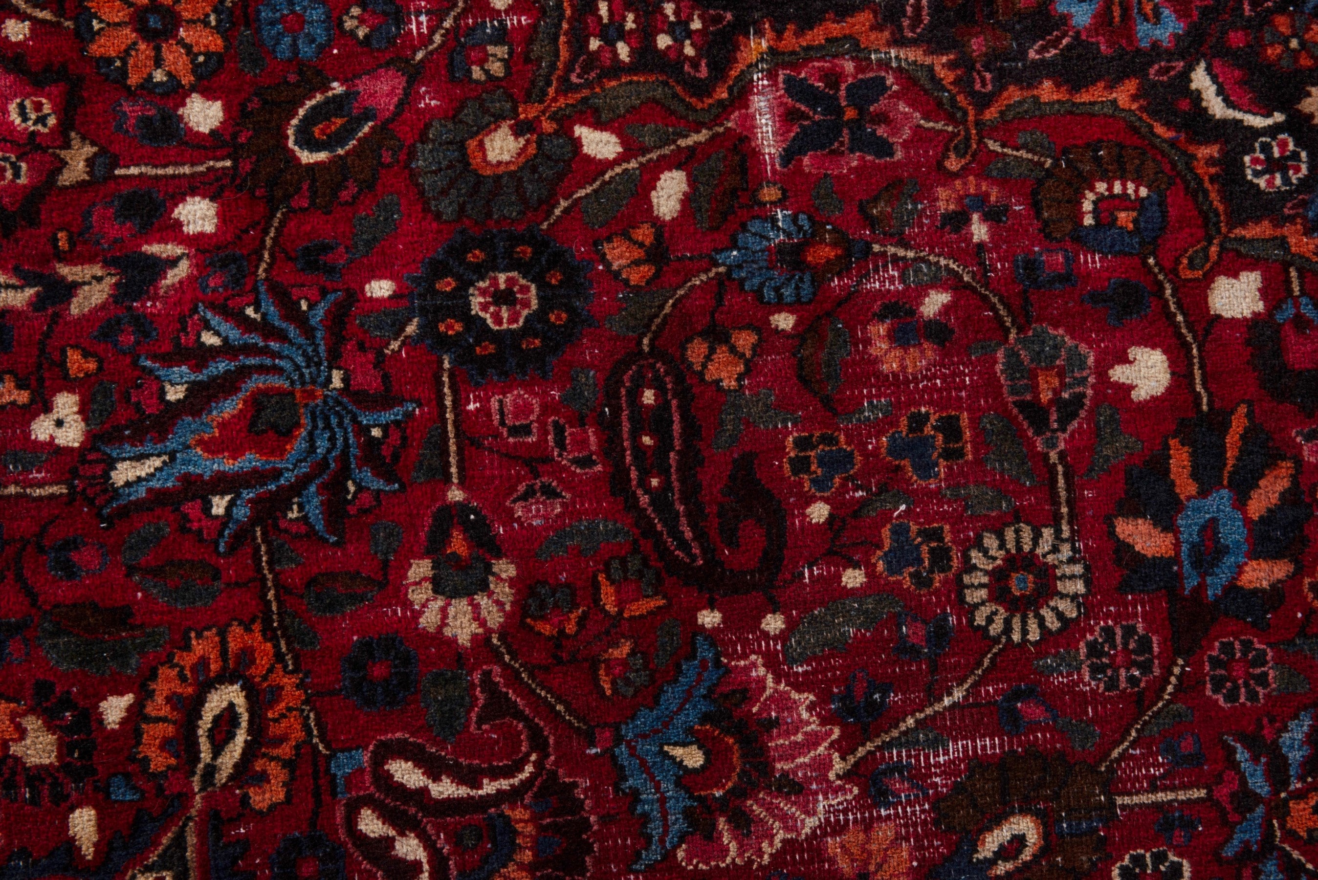 Persian Birjand oversized rug in burgundy and deep red, view 13 of 19