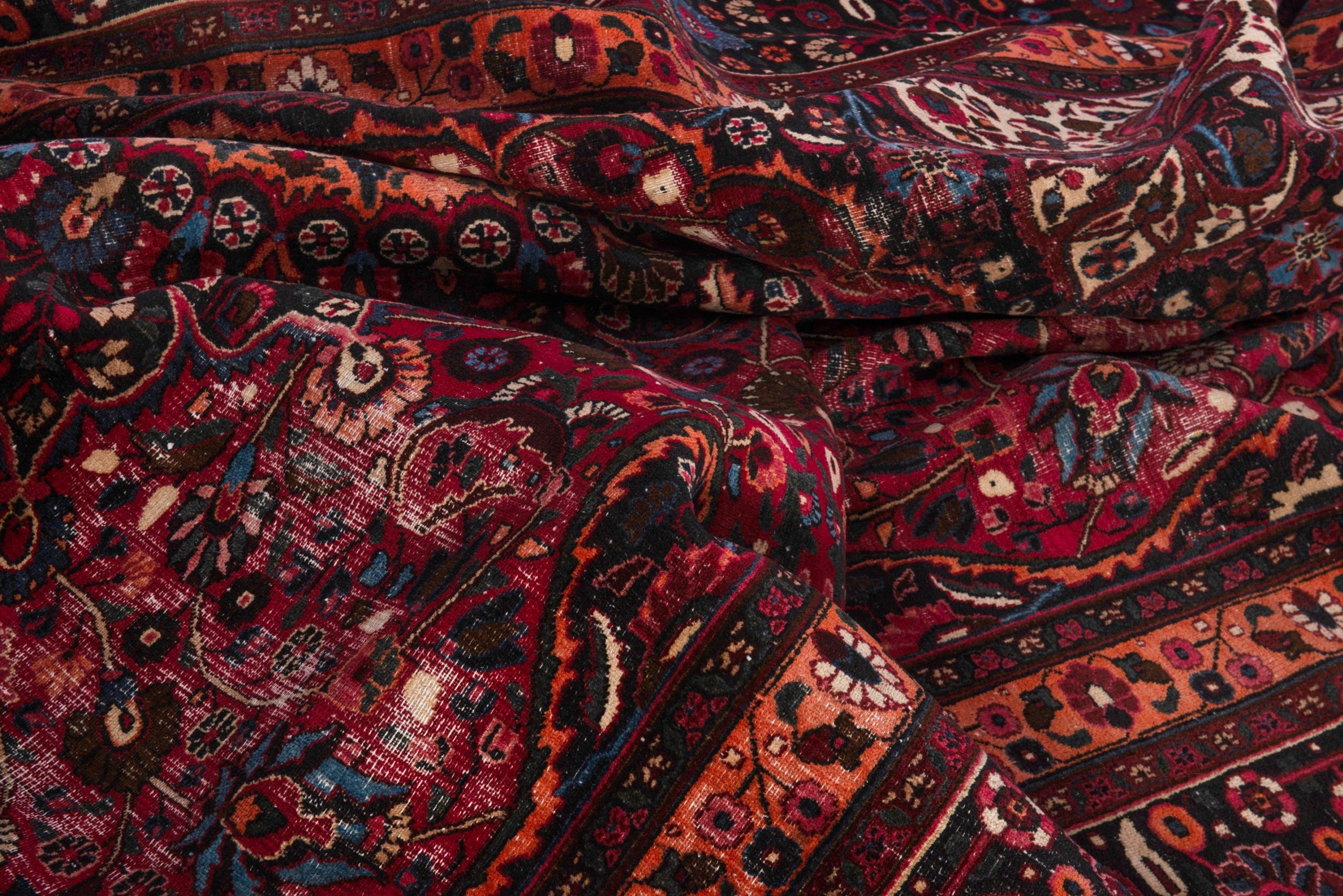 Persian Birjand oversized rug in burgundy and deep red, view 15 of 19