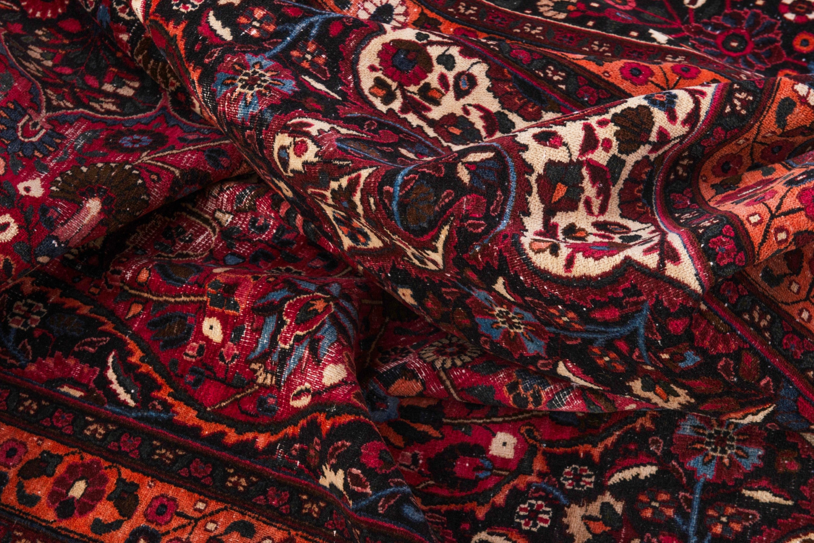 Persian Birjand oversized rug in burgundy and deep red, view 16 of 19