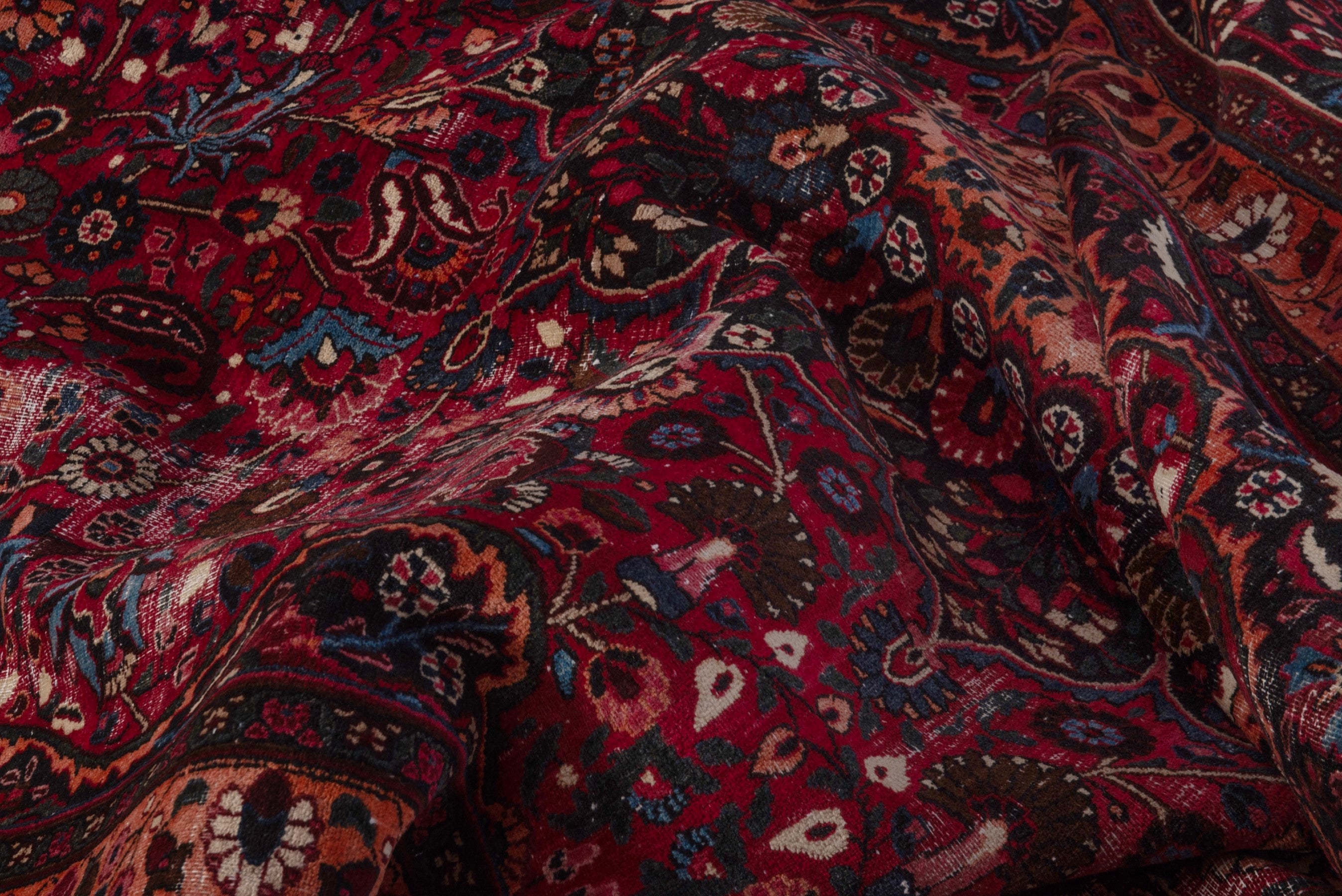 Persian Birjand oversized rug in burgundy and deep red, view 17 of 19