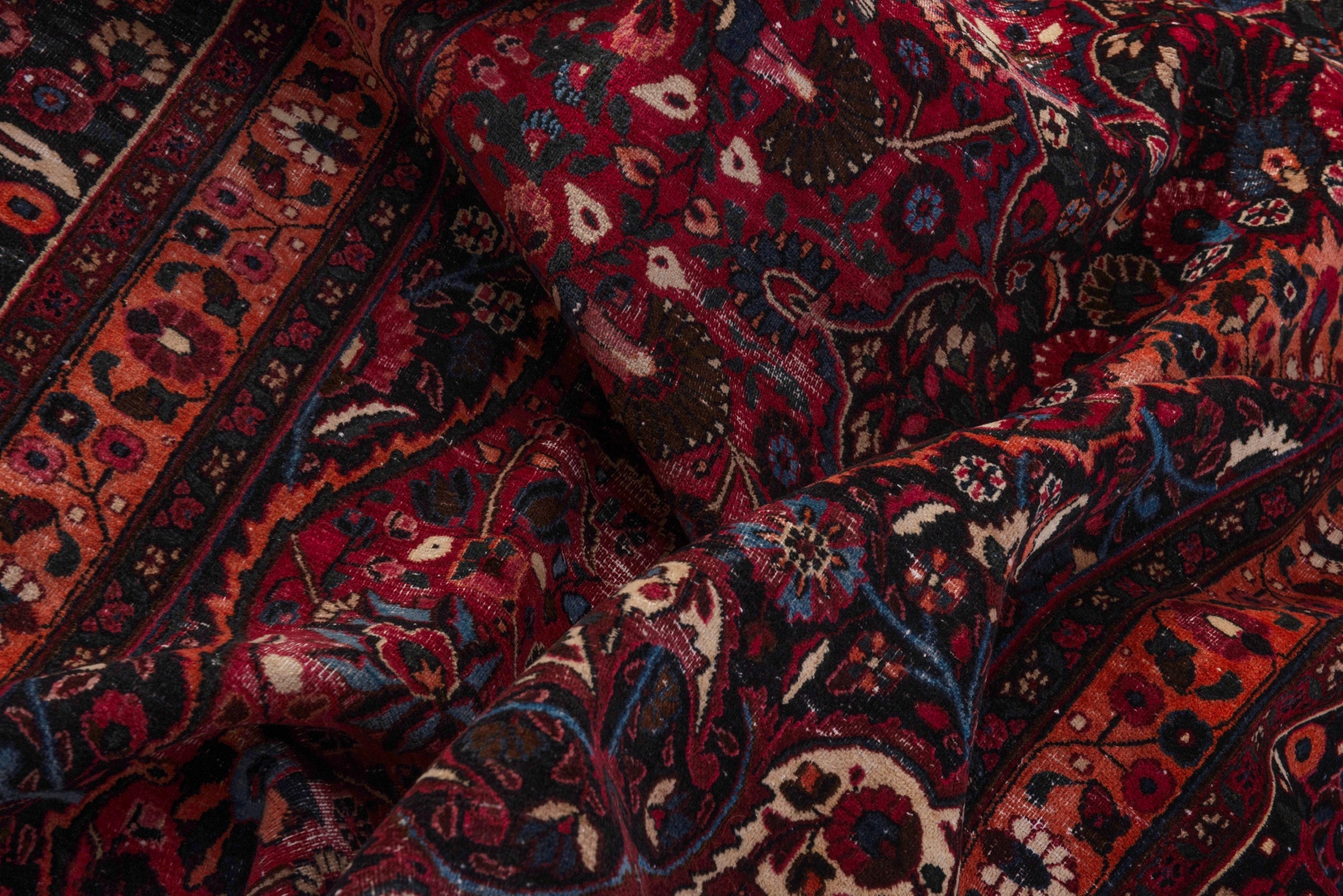 Persian Birjand oversized rug in burgundy and deep red, view 18 of 19