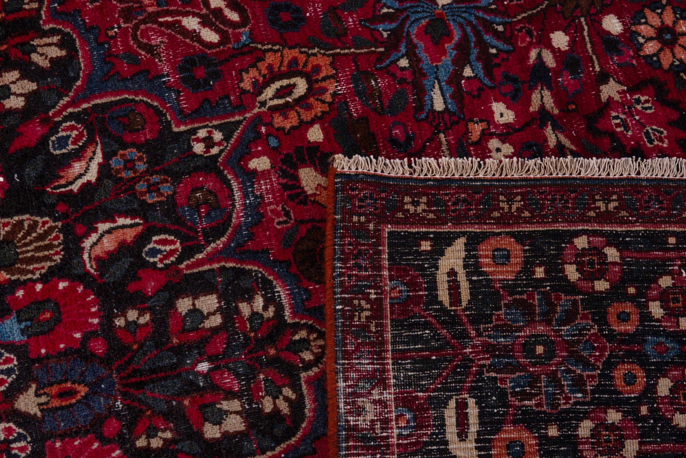 Persian Birjand oversized rug in burgundy and deep red, view 19 of 19