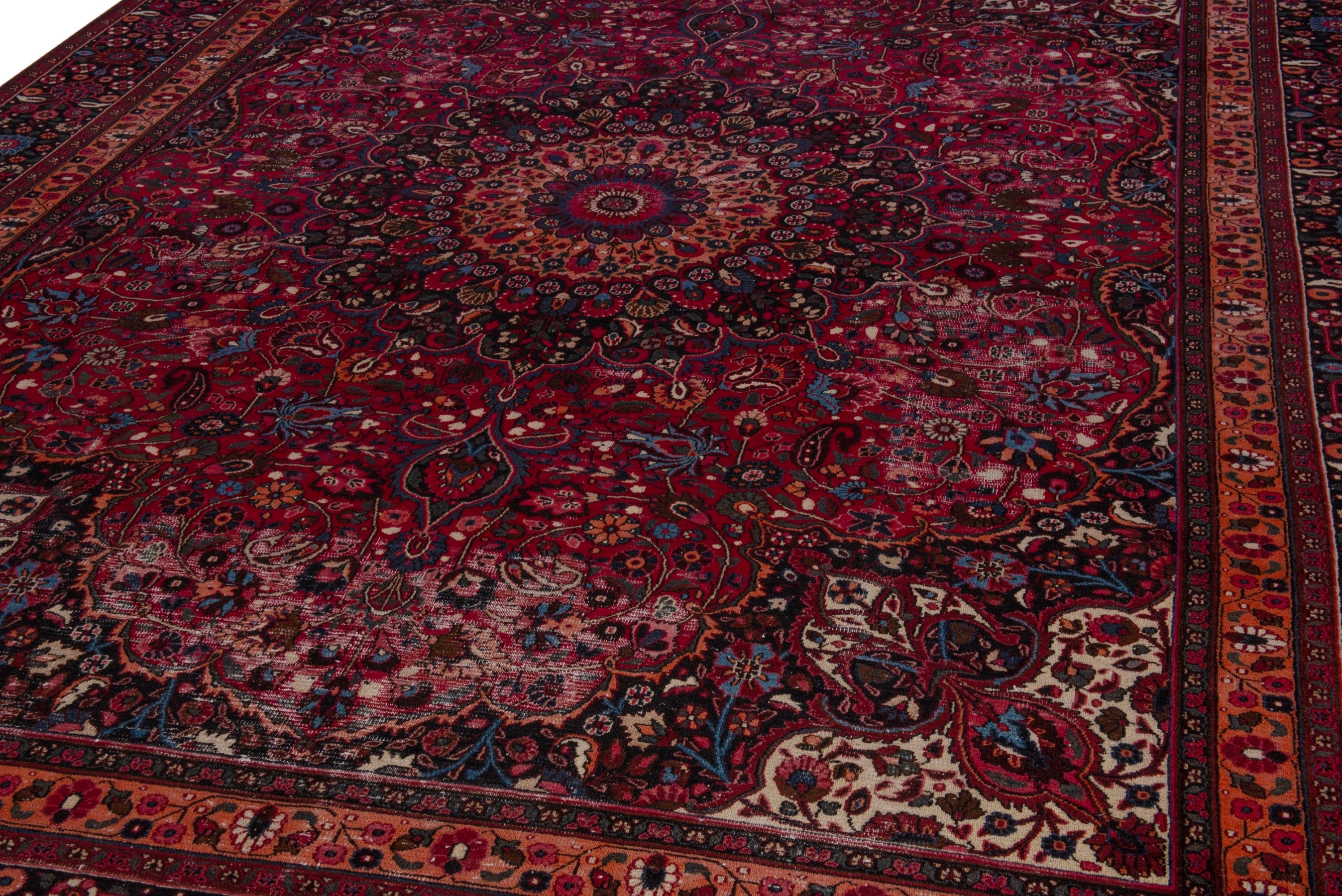 Persian Birjand oversized rug in burgundy and deep red, view 8 of 19