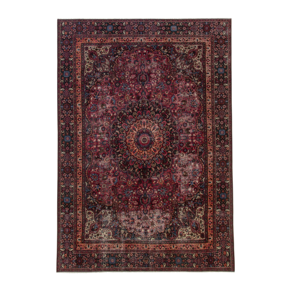 Persian Birjand oversized rug in burgundy and deep red, 9'2" x 12'10"