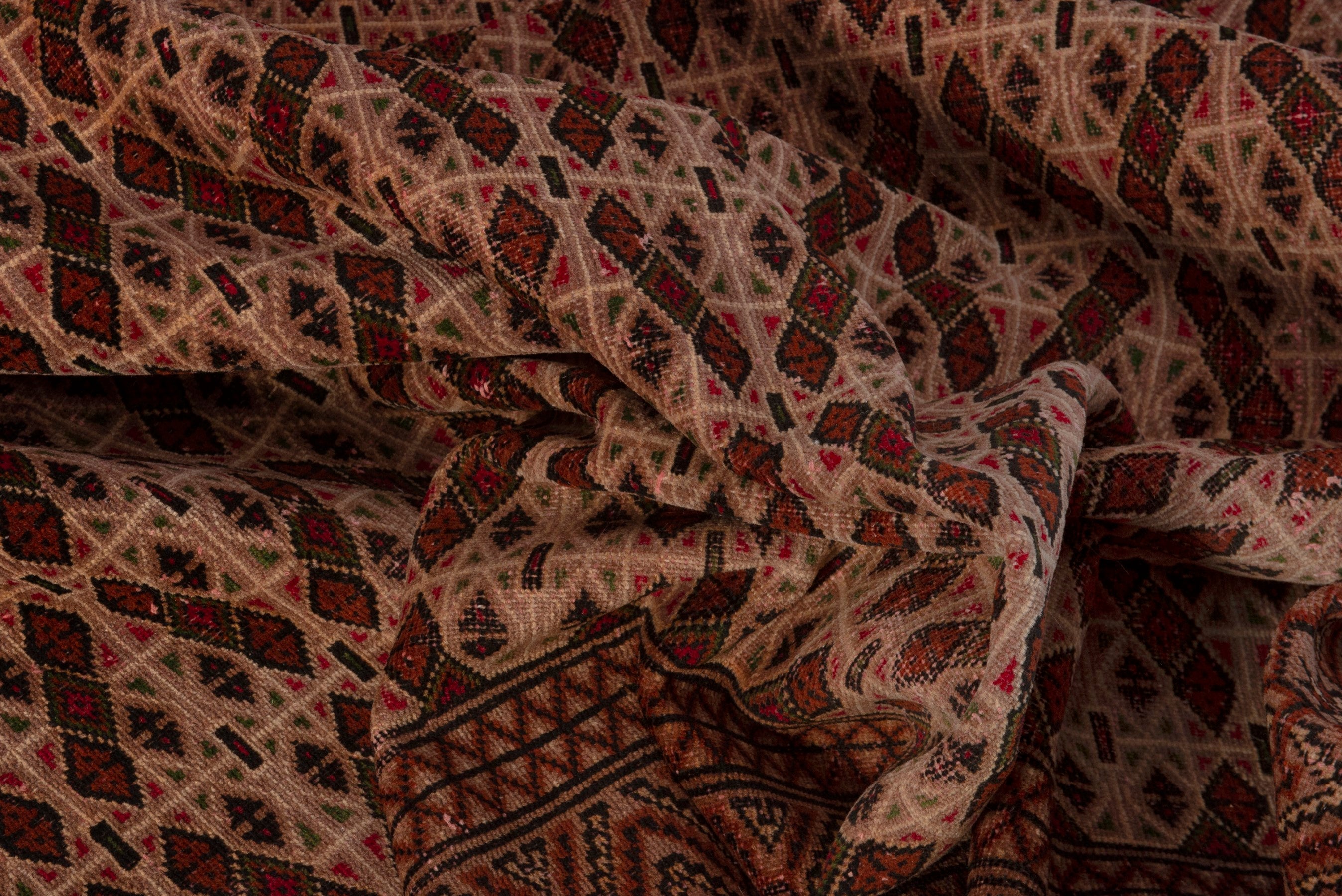 Persian Torkaman area rug in tan and brown, view 15 of 18