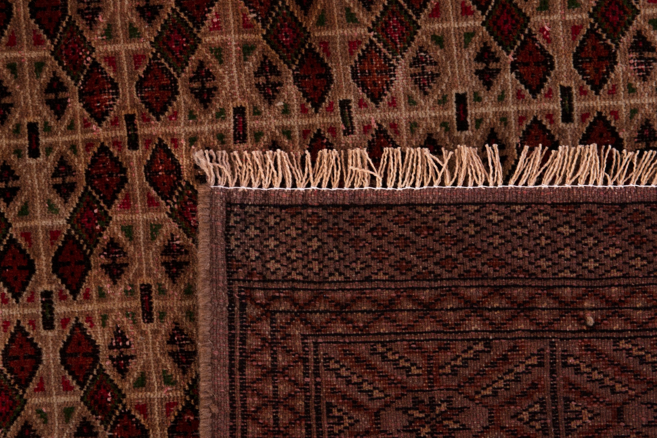 Persian Torkaman area rug in tan and brown, view 18 of 18