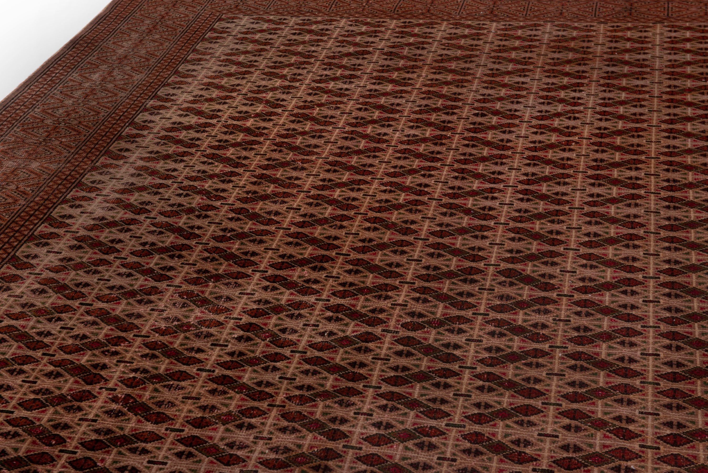 Persian Torkaman area rug in tan and brown, view 9 of 18
