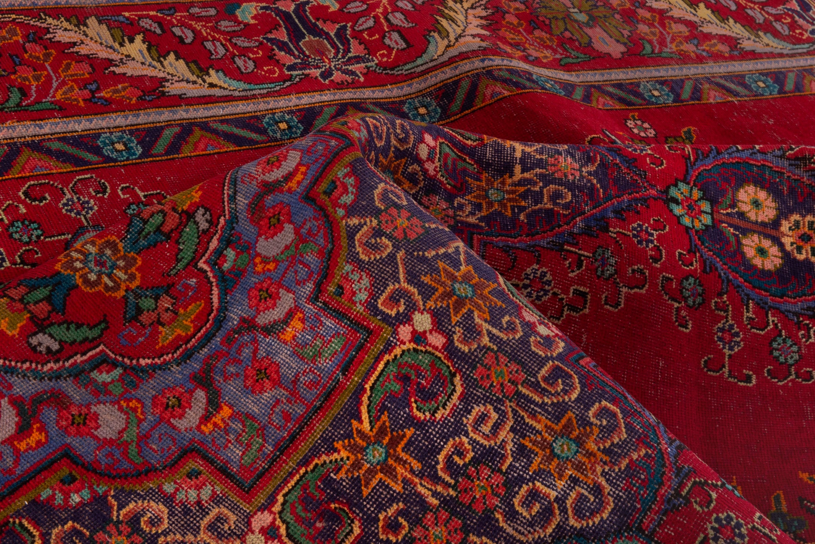Persian Tabriz oversized rug in deep red and burgundy, view 16 of 19