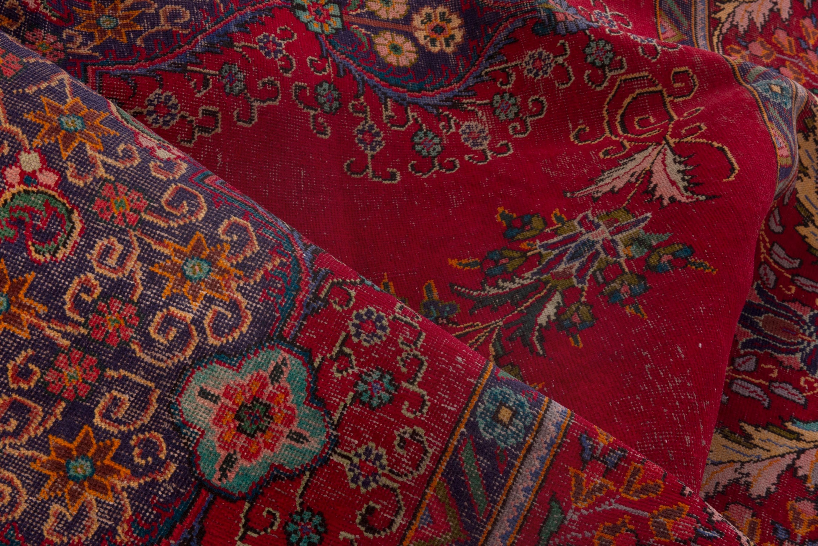 Persian Tabriz oversized rug in deep red and burgundy, view 17 of 19