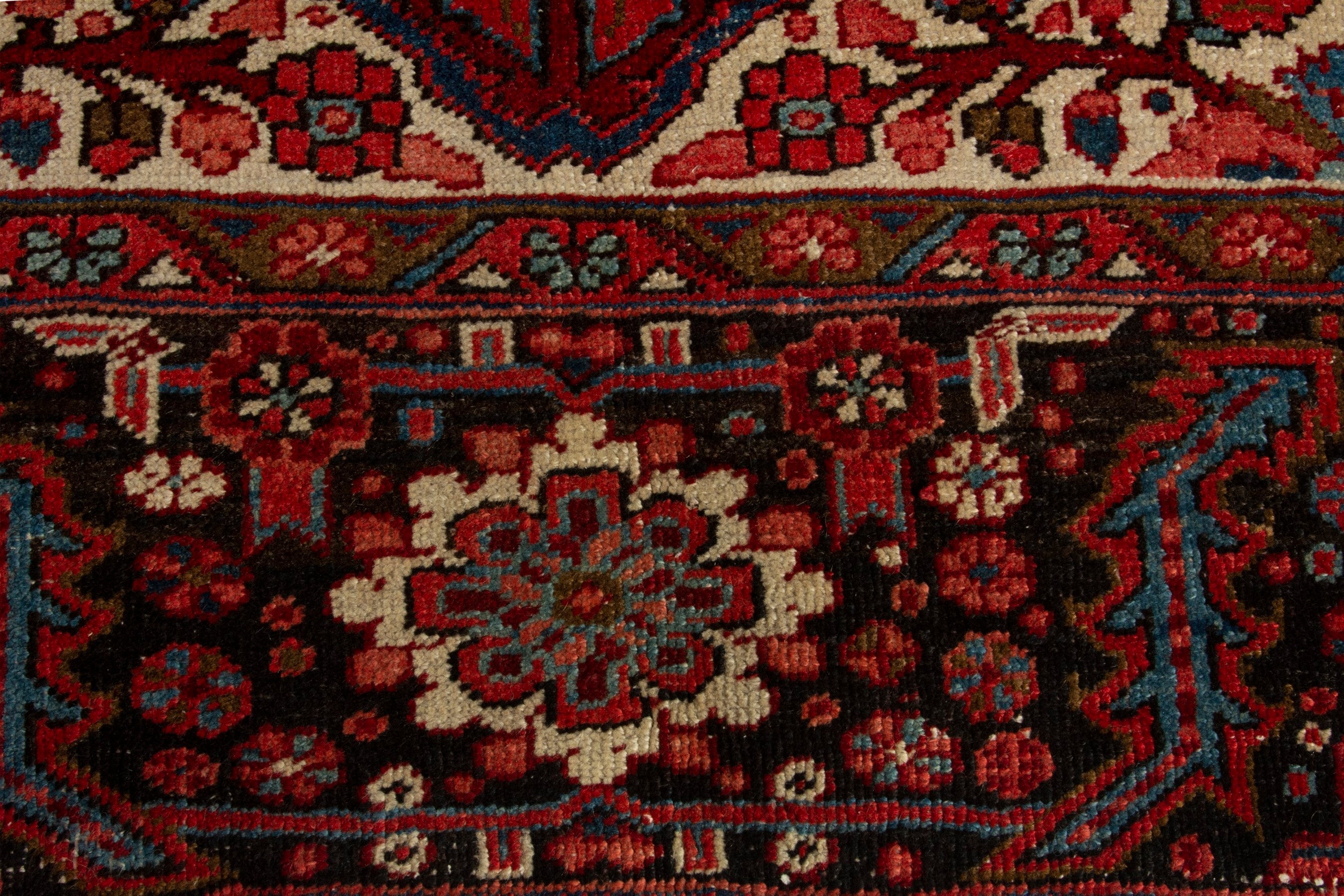 Persian Heriz oversized rug in deep red and burgundy, view 11 of 18
