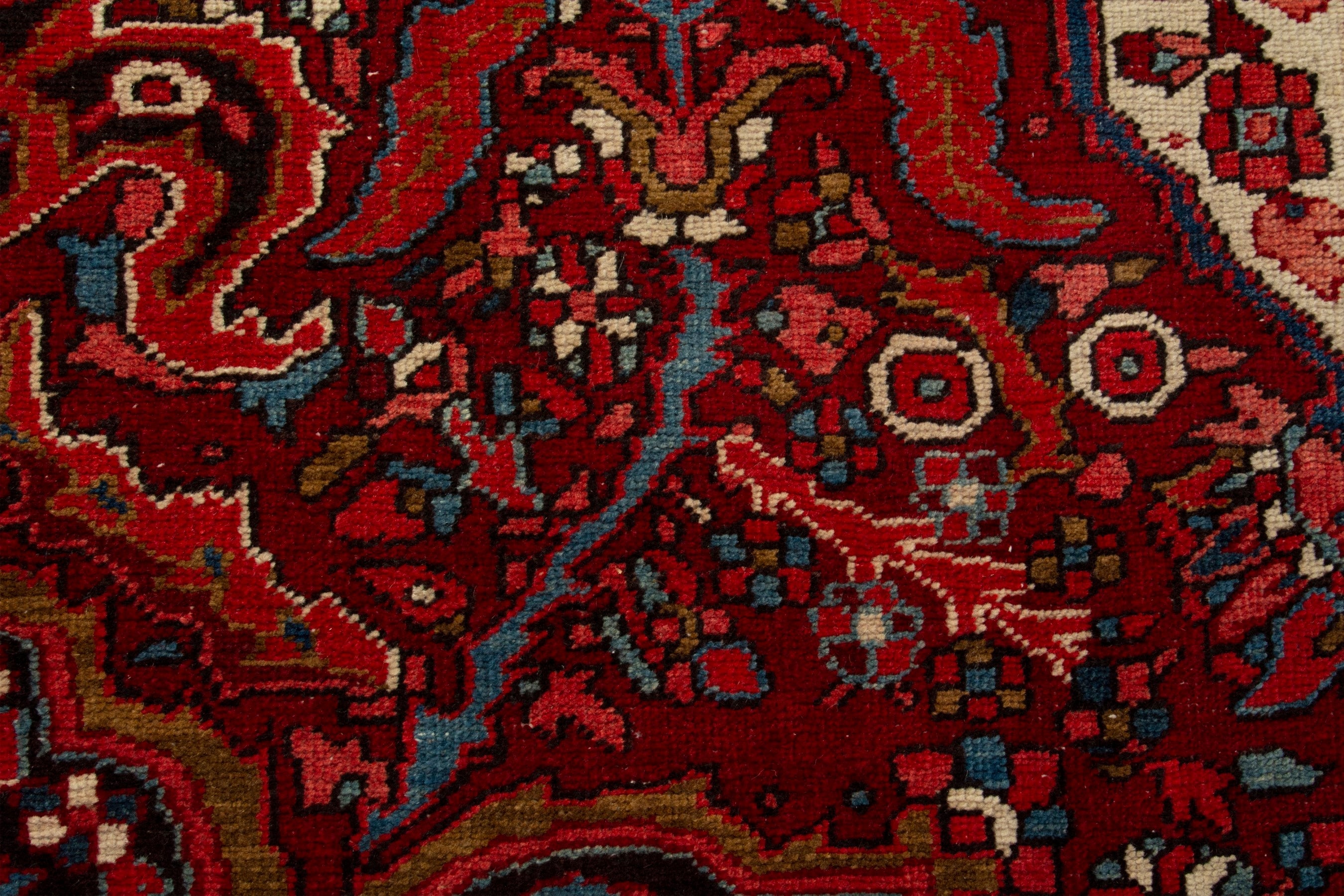 Persian Heriz oversized rug in deep red and burgundy, view 12 of 18