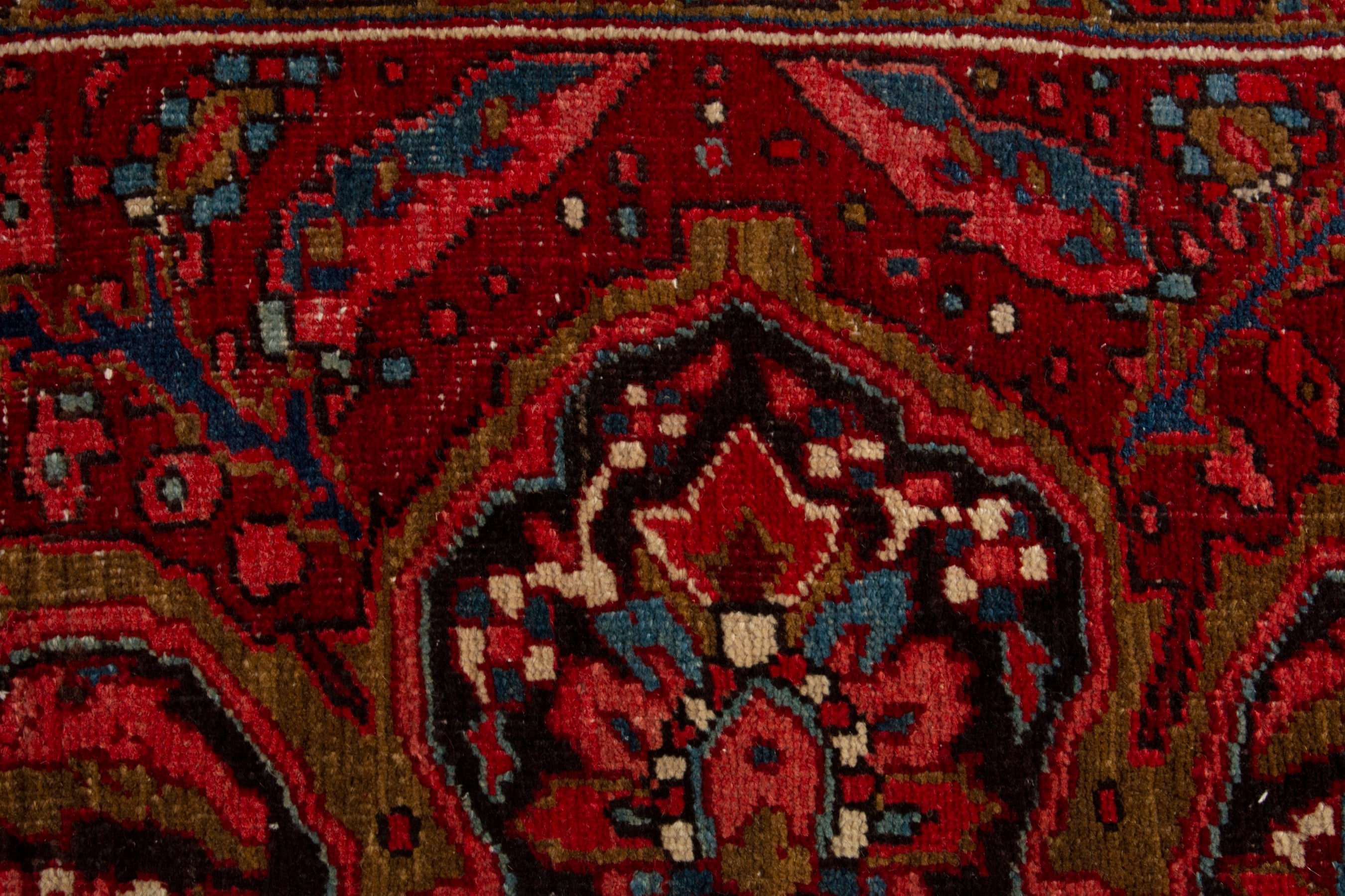 Persian Heriz oversized rug in deep red and burgundy, view 13 of 18