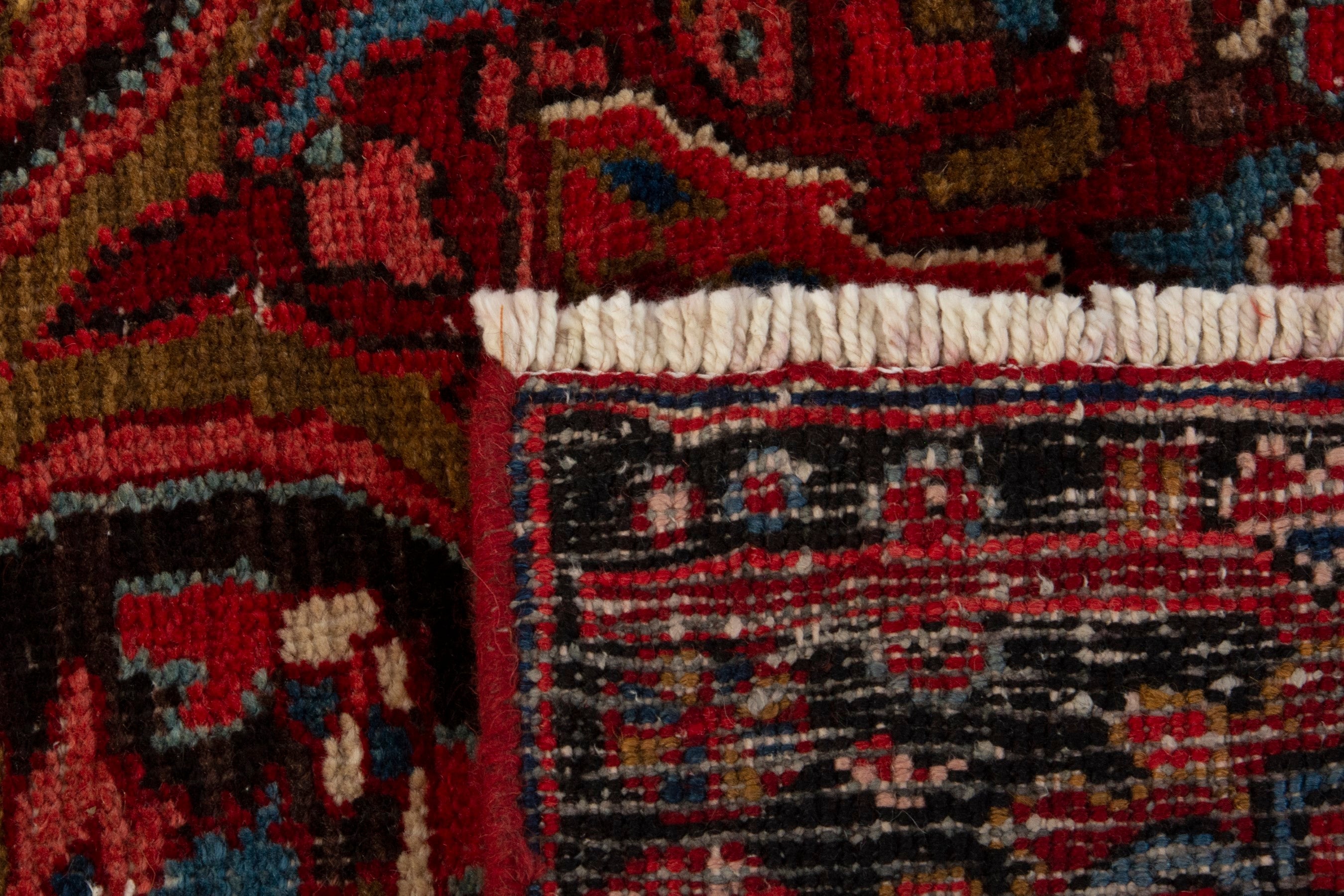 Persian Heriz oversized rug in deep red and burgundy, view 18 of 18