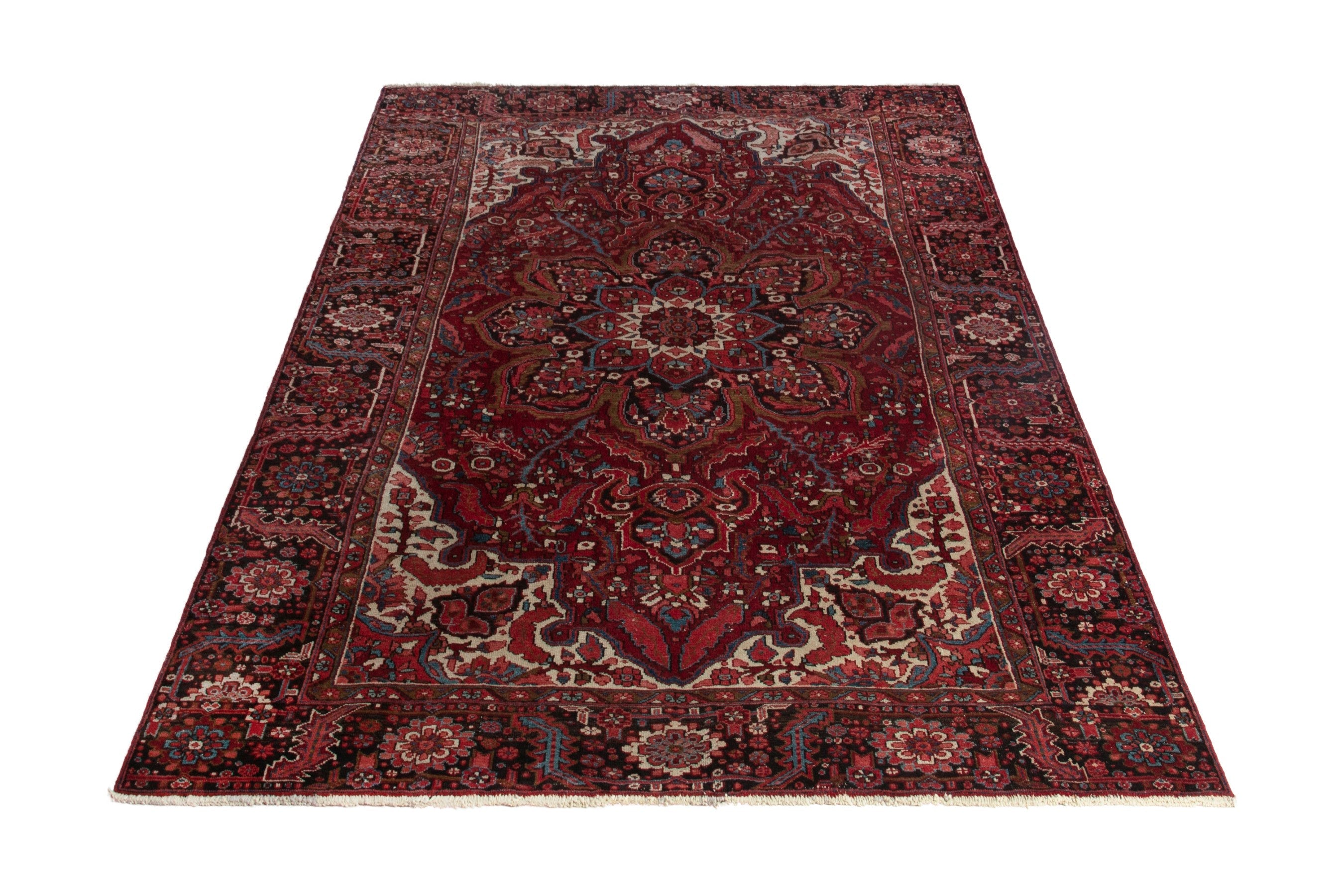 Persian Heriz oversized rug in deep red and burgundy, view 2 of 18