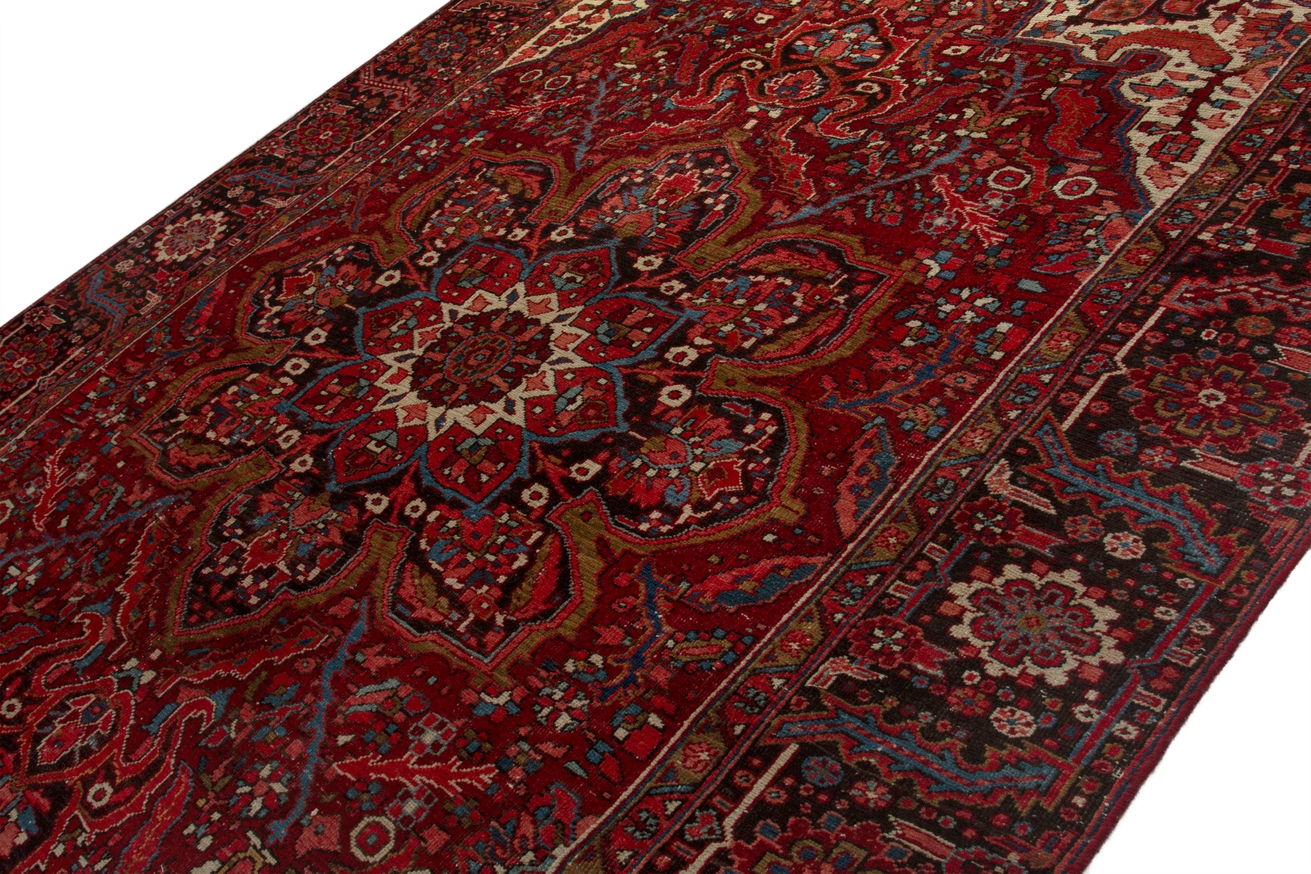 Persian Heriz oversized rug in deep red and burgundy, view 4 of 18