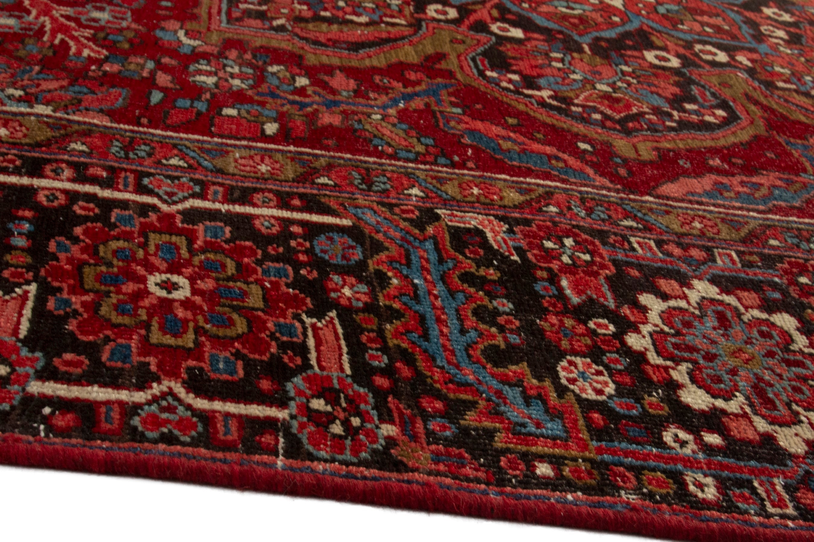 Persian Heriz oversized rug in deep red and burgundy, view 8 of 18