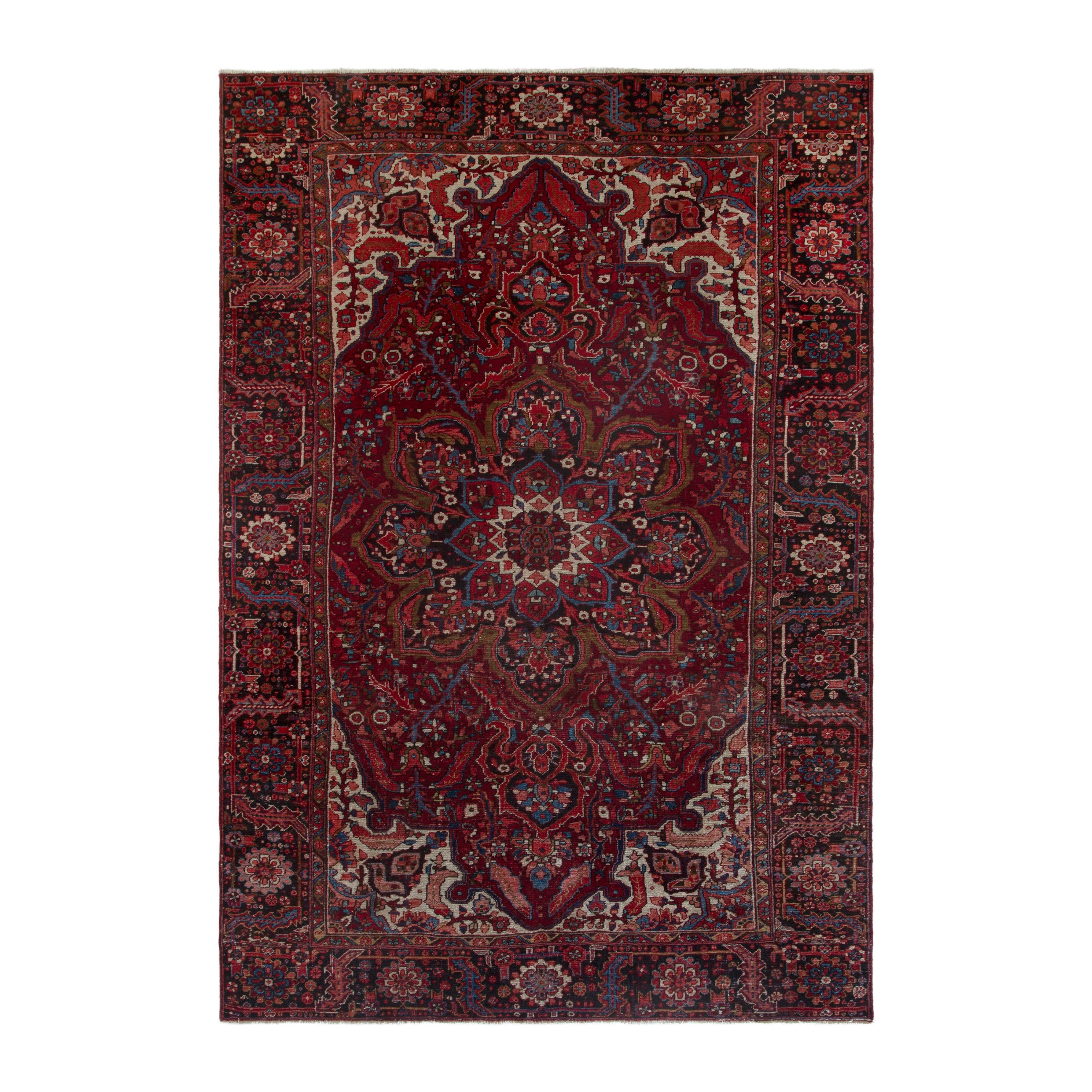 Persian Heriz oversized rug in deep red and burgundy, 8'4" x 12'7"