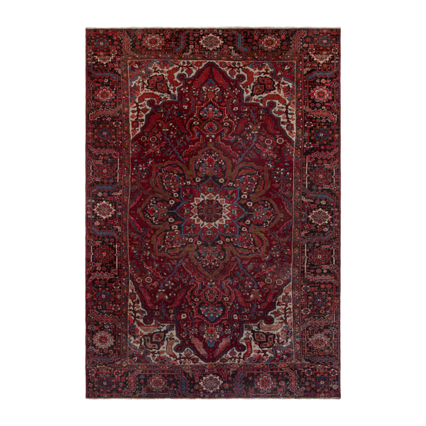 Persian Heriz oversized rug in deep red and burgundy, 8'4" x 12'7"