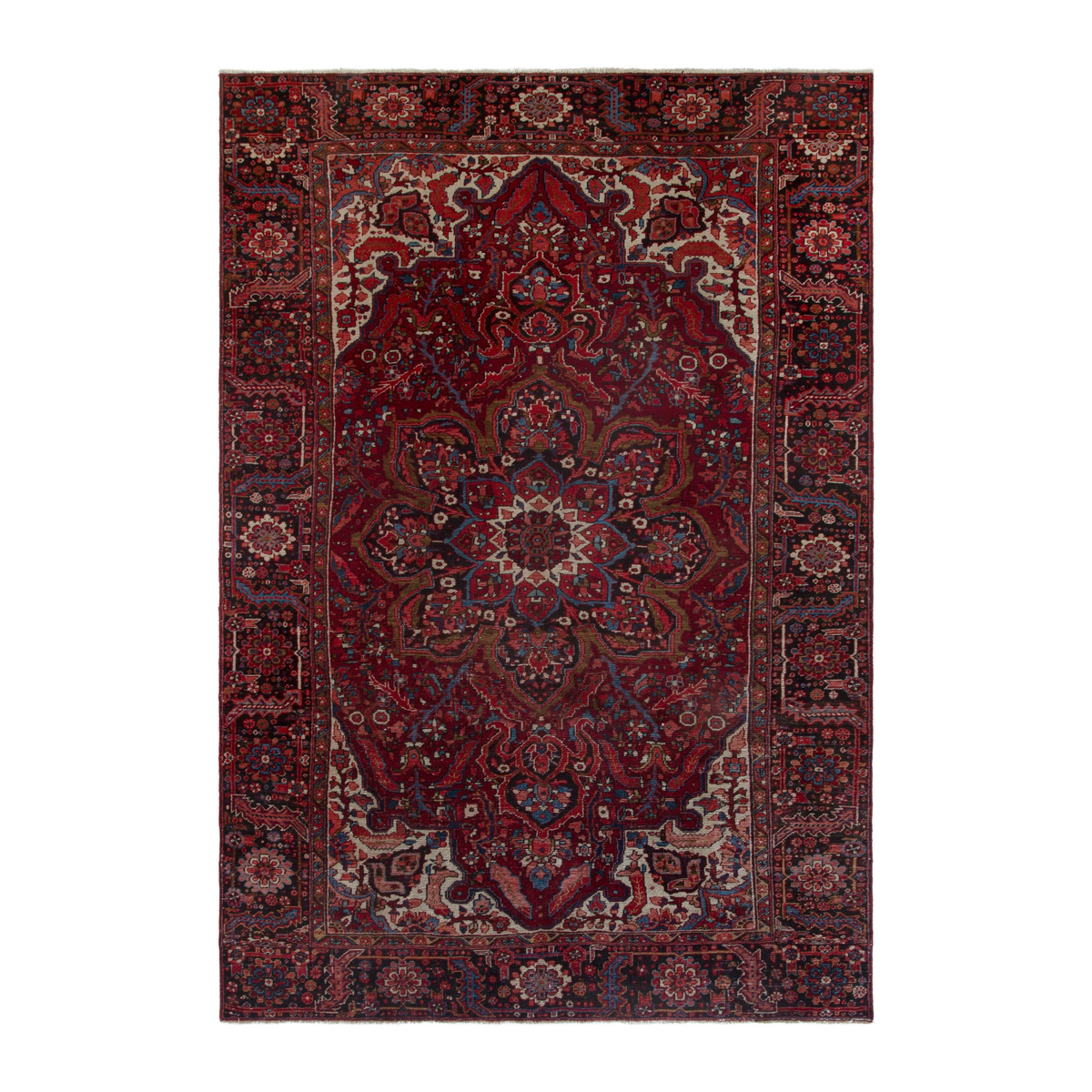 Persian Heriz oversized rug in deep red and burgundy, 8'4" x 12'7"