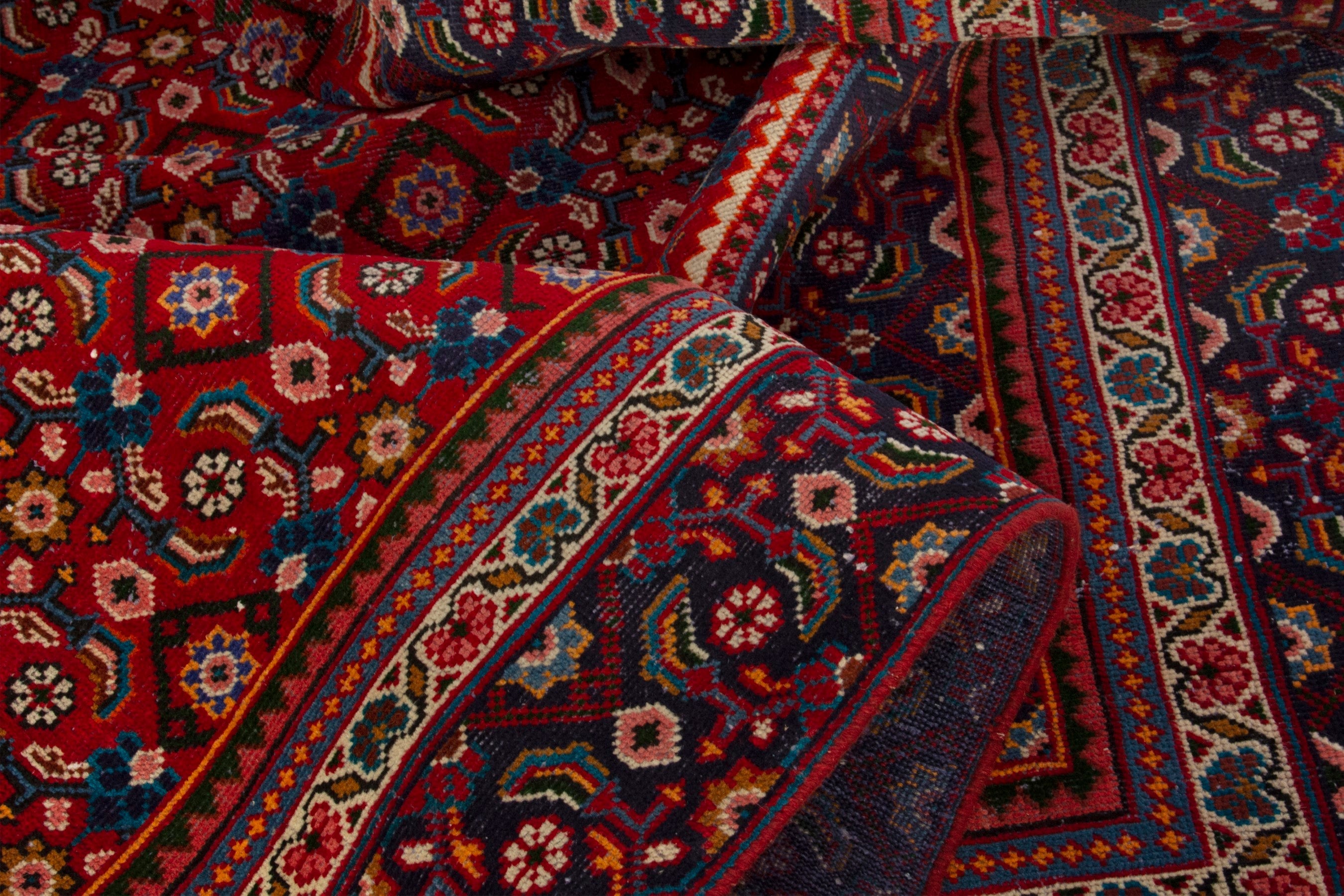 Persian Mahal oversized rug in deep red and burgundy, view 16 of 18