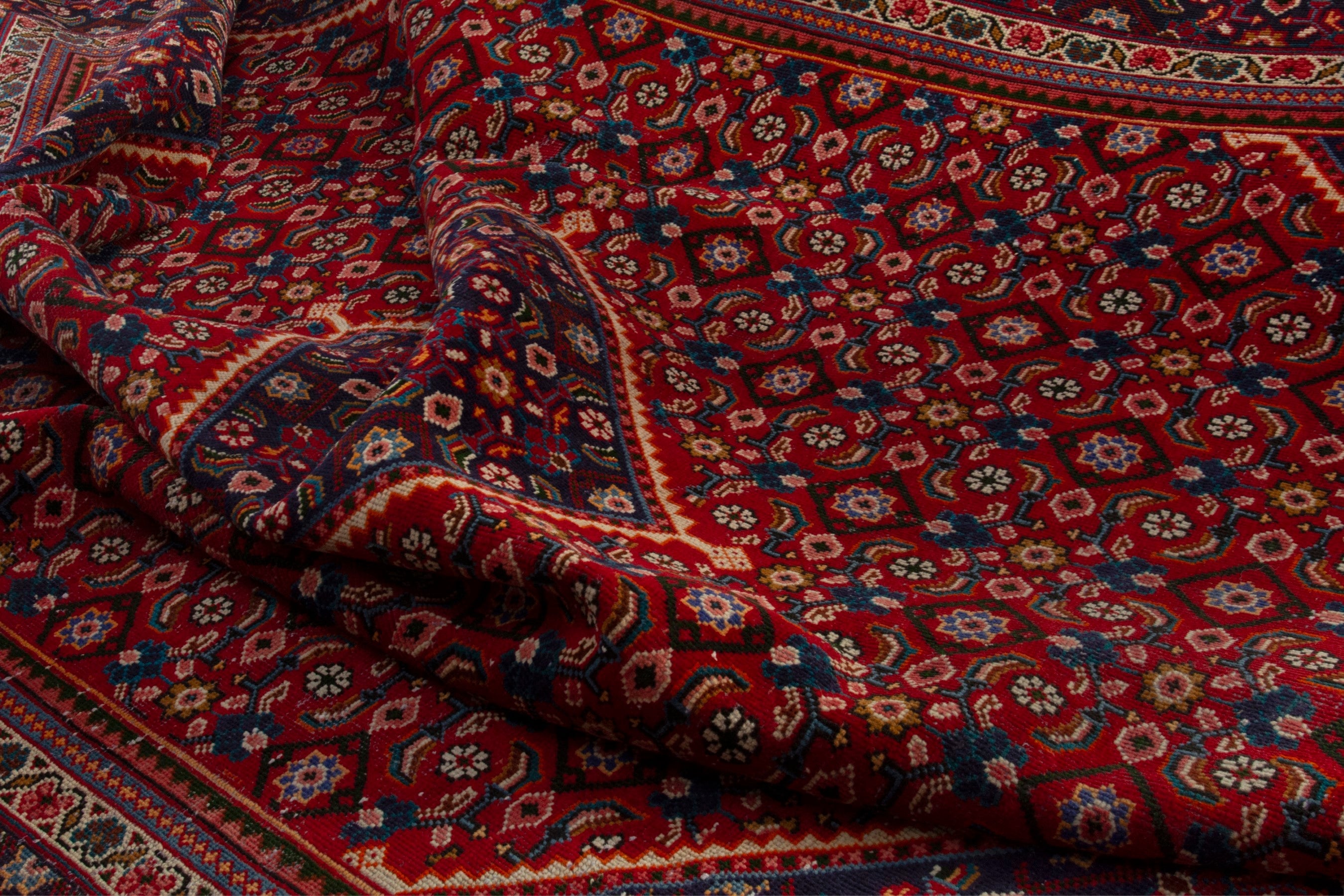 Persian Mahal oversized rug in deep red and burgundy, view 17 of 18