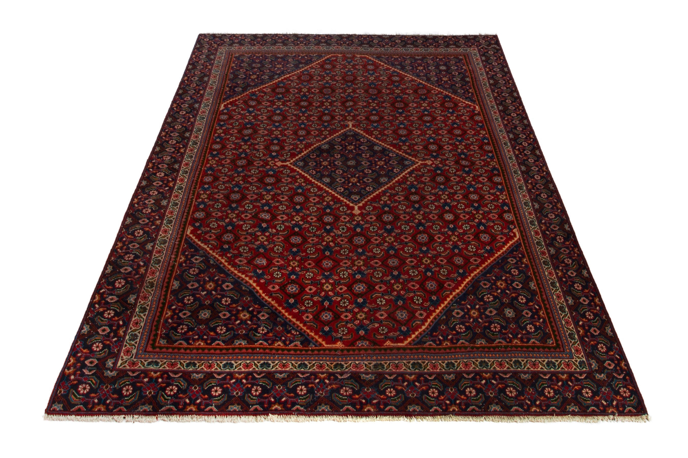Persian Mahal oversized rug in deep red and burgundy, view 3 of 18