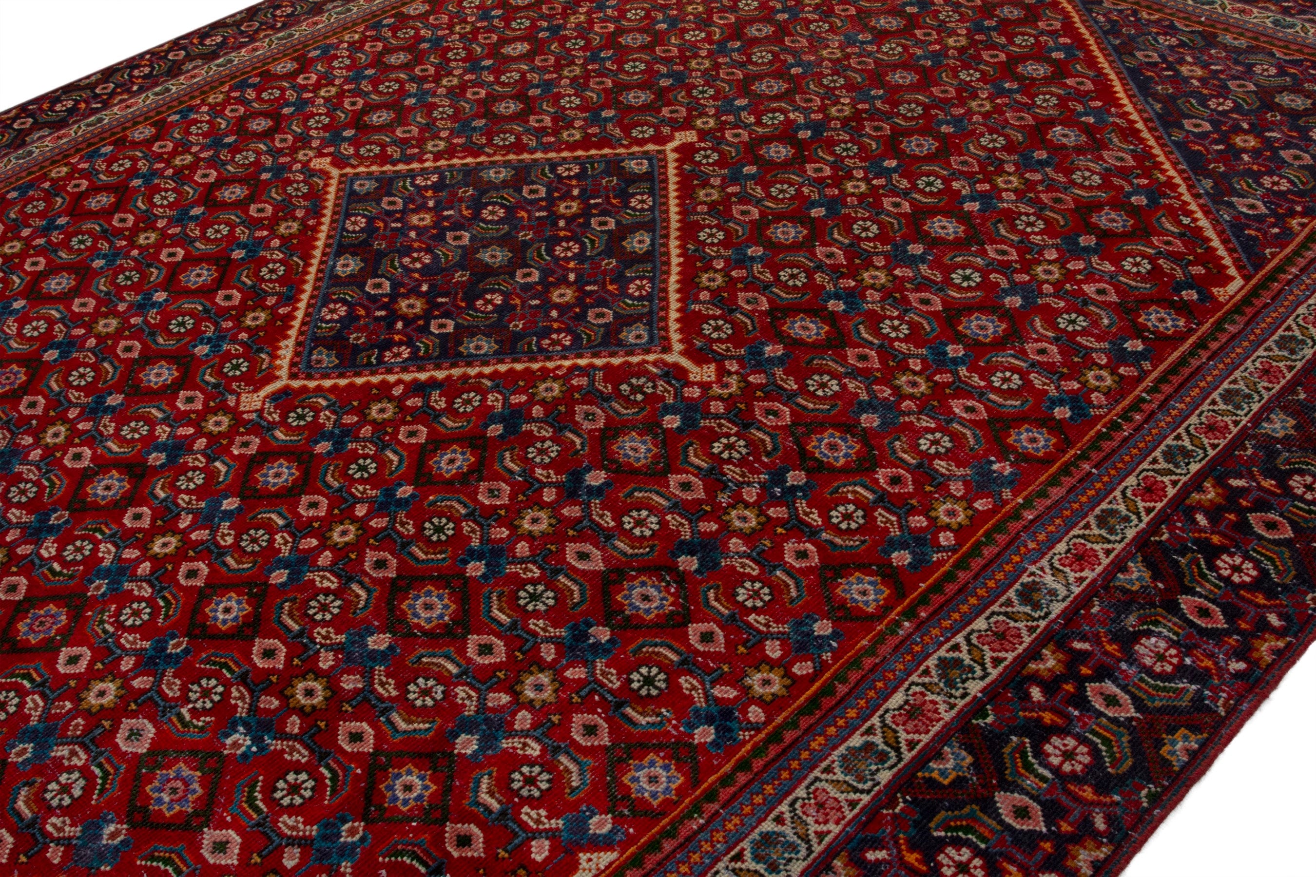 Persian Mahal oversized rug in deep red and burgundy, view 4 of 18