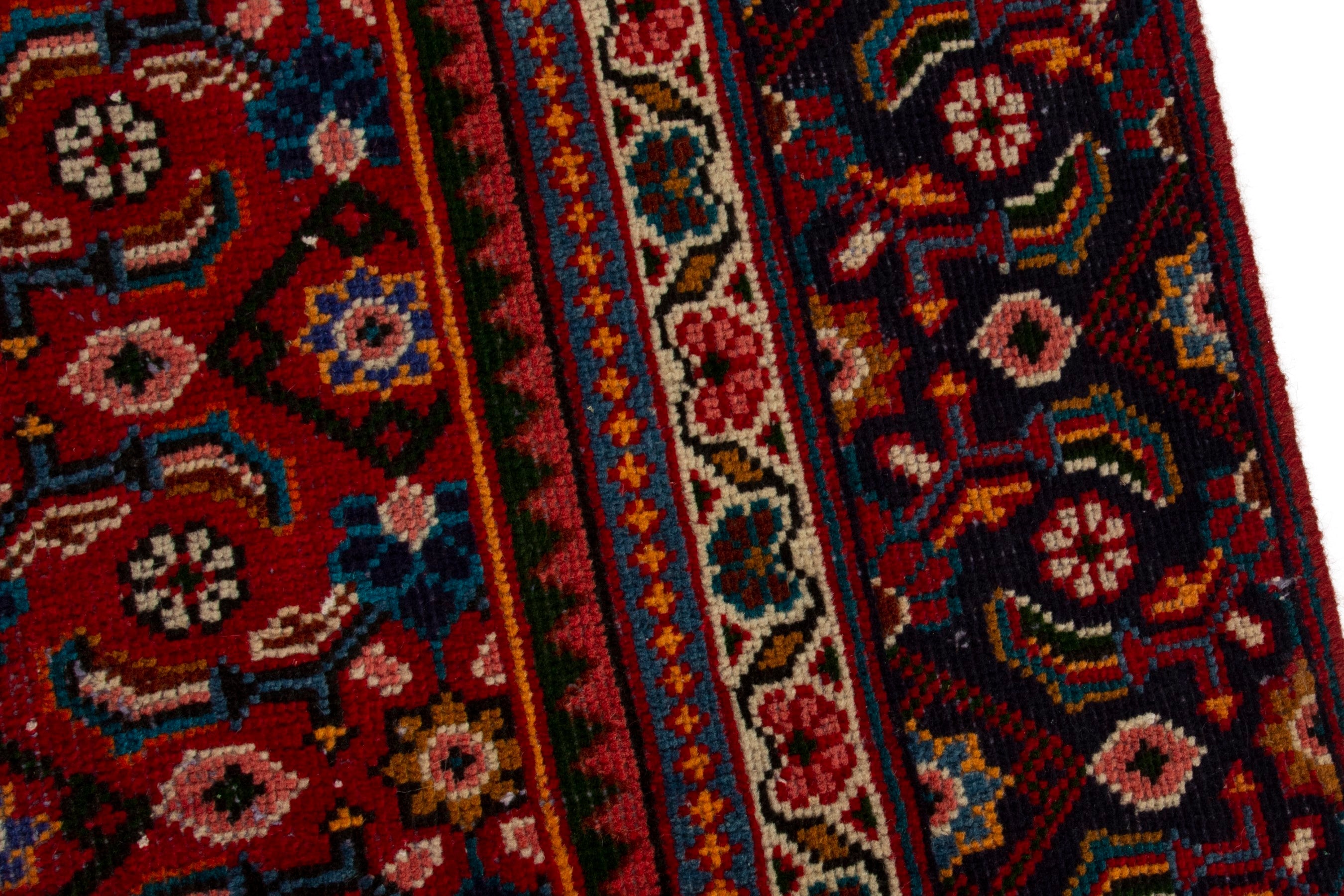 Persian Mahal oversized rug in deep red and burgundy, view 7 of 18
