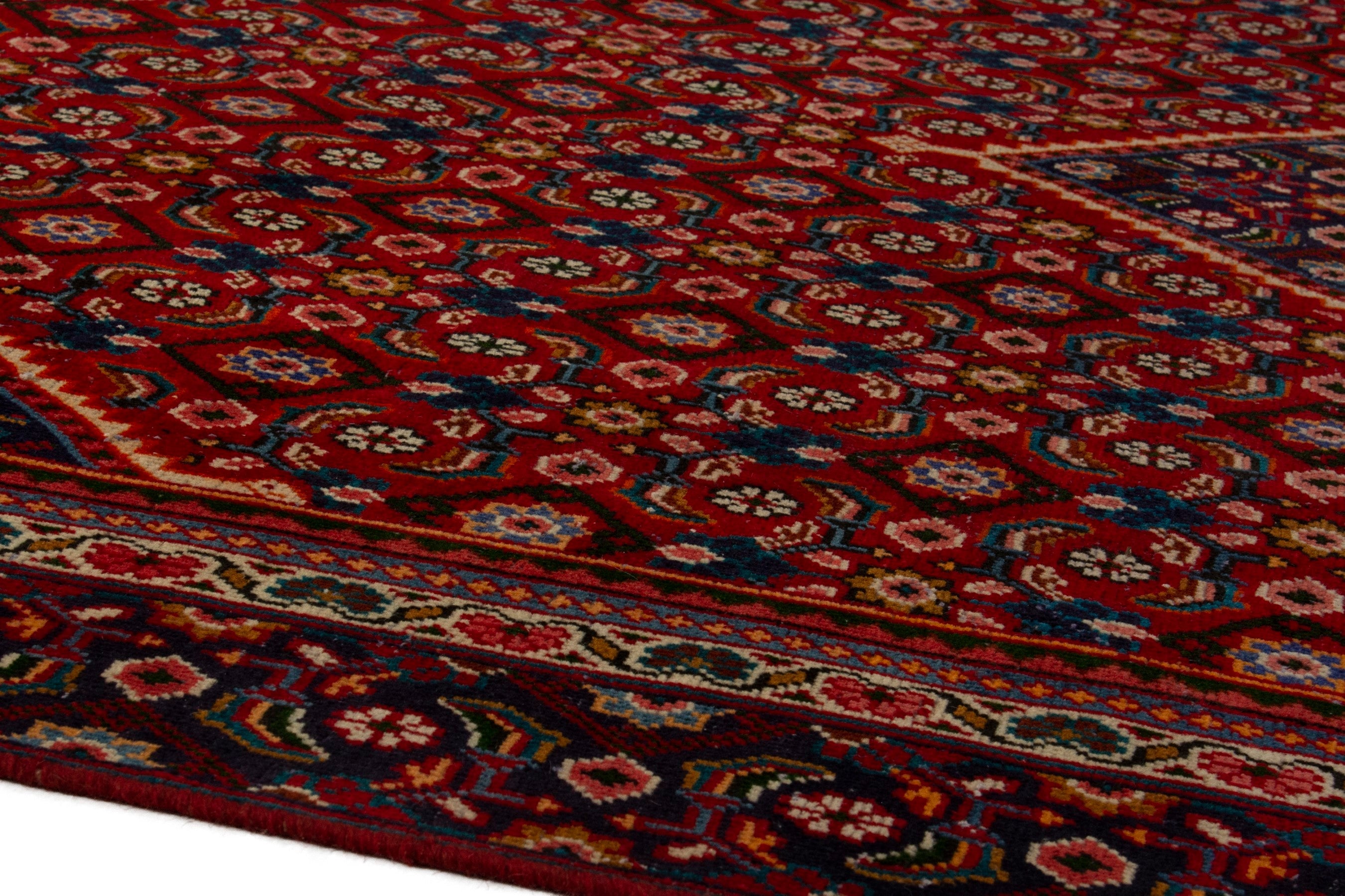 Persian Mahal oversized rug in deep red and burgundy, view 8 of 18