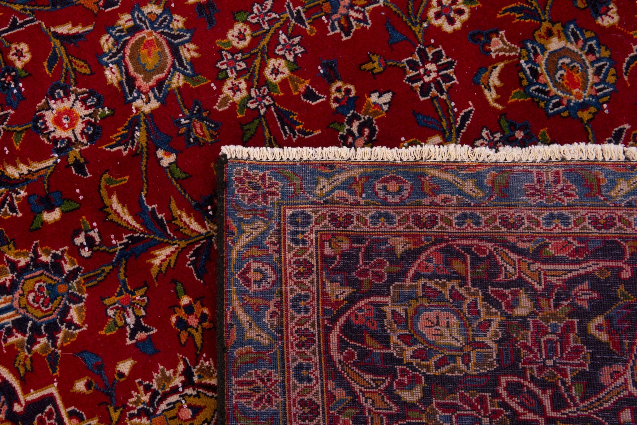 Persian Kashan oversized rug in deep red and burgundy, view 19 of 19