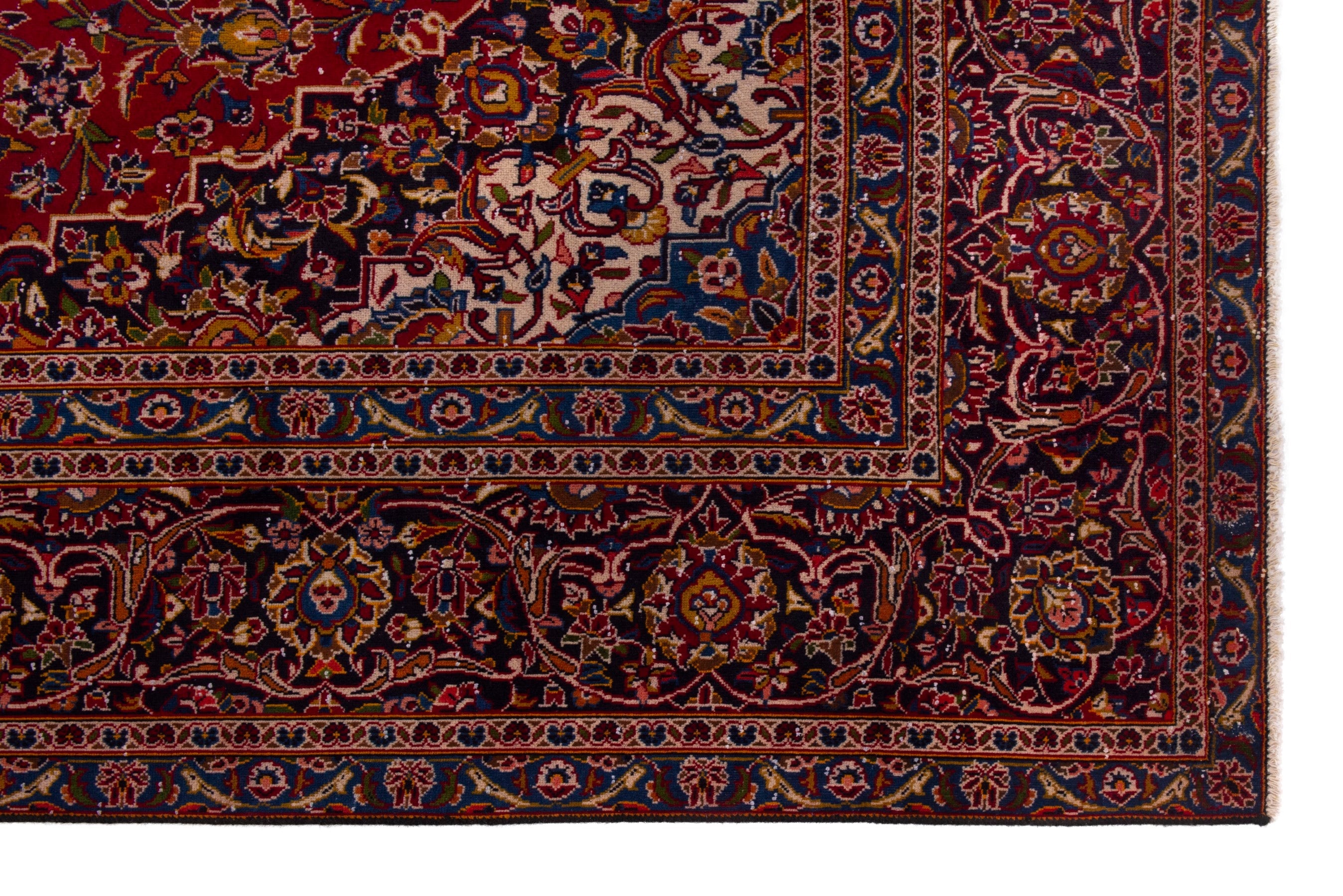 Persian Kashan oversized rug in deep red and burgundy, view 5 of 19