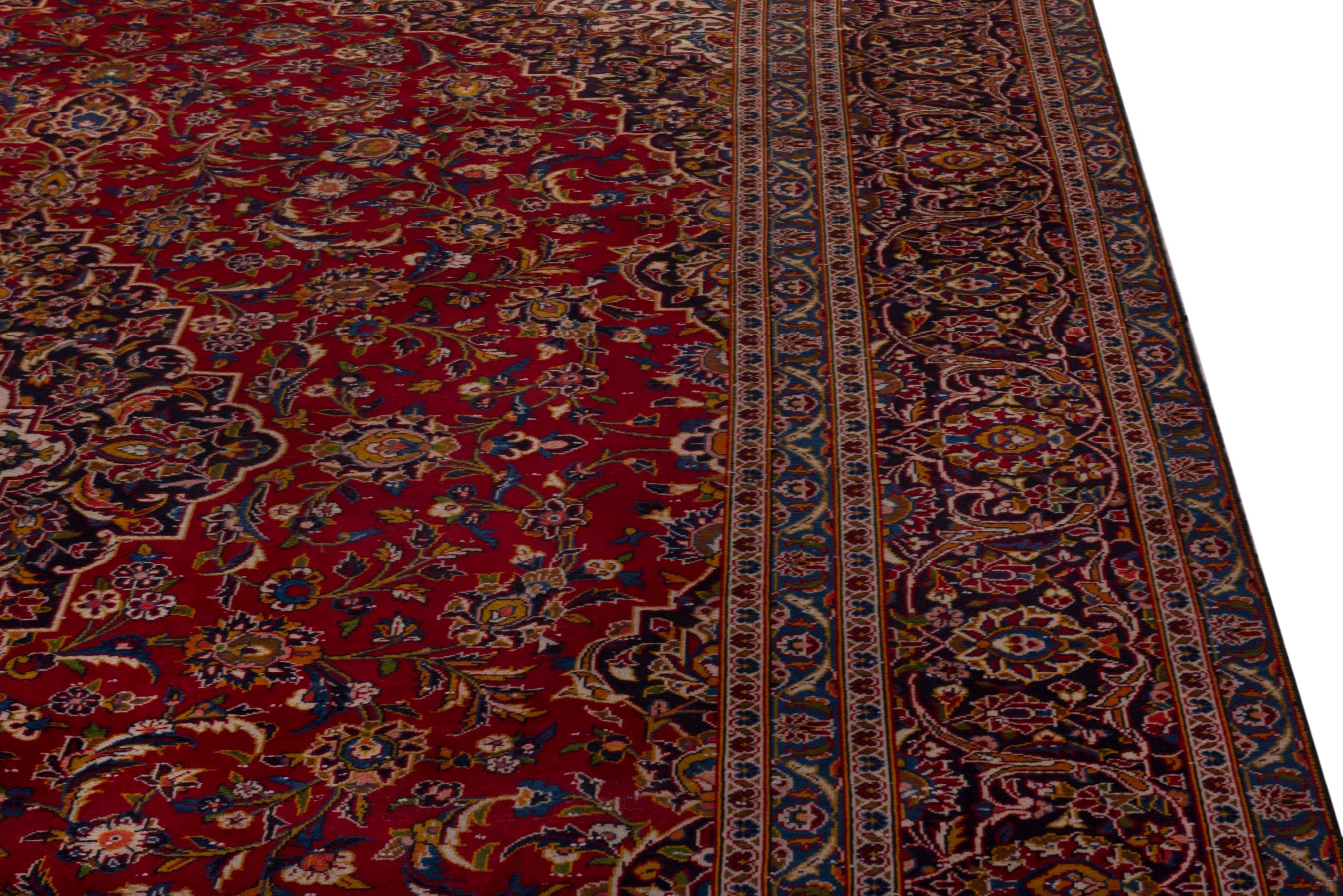 Persian Kashan oversized rug in deep red and burgundy, view 7 of 19