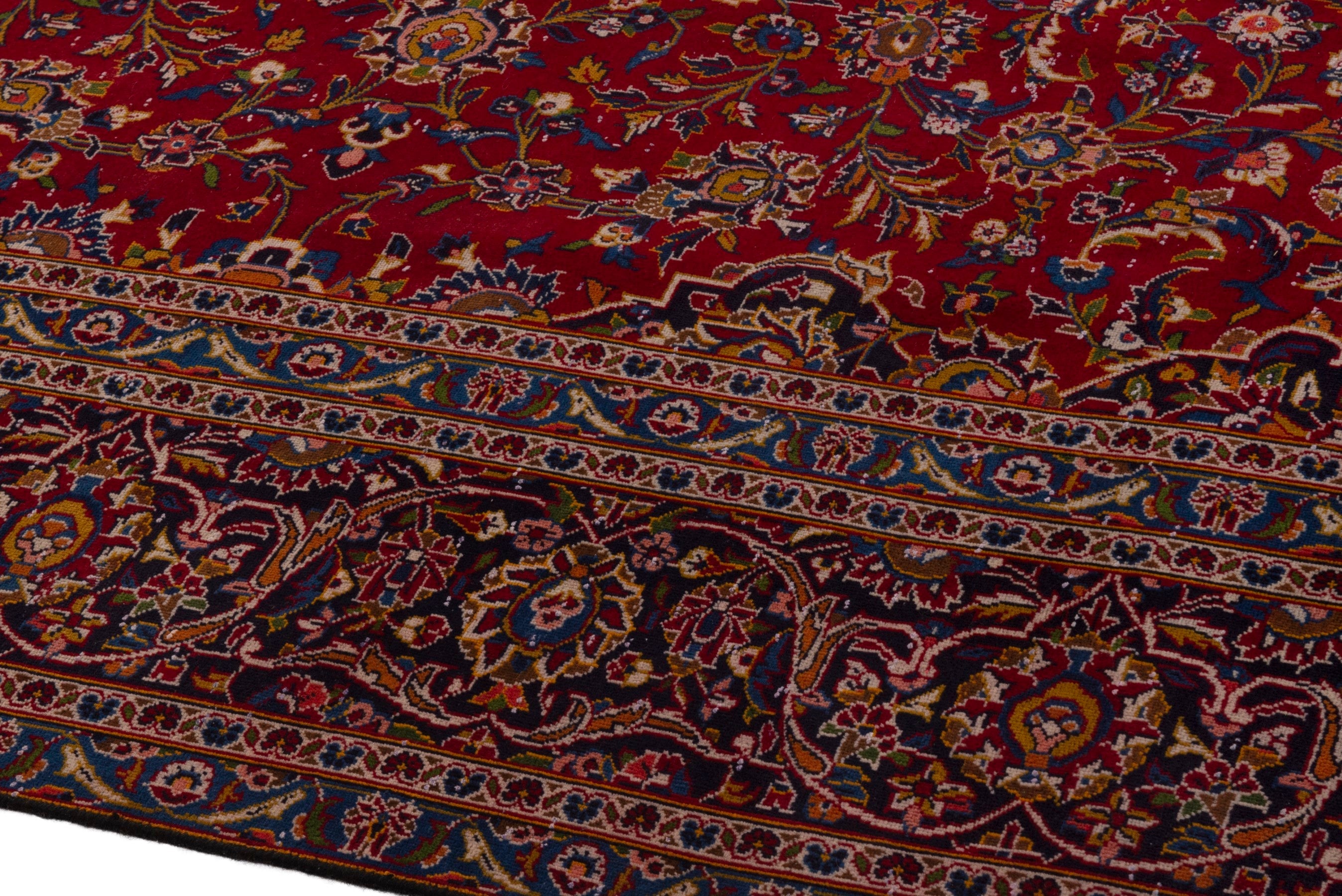 Persian Kashan oversized rug in deep red and burgundy, view 8 of 19