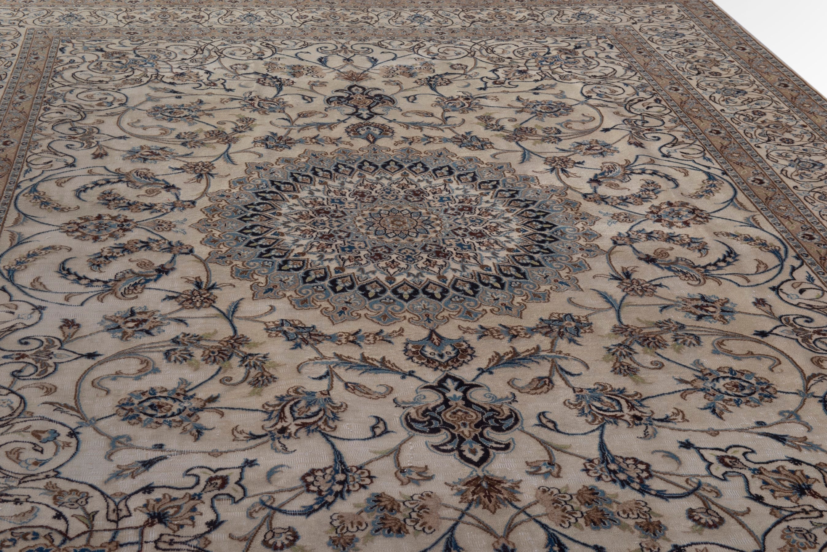 Persian Nain oversized rug in cream and taupe, view 11 of 21
