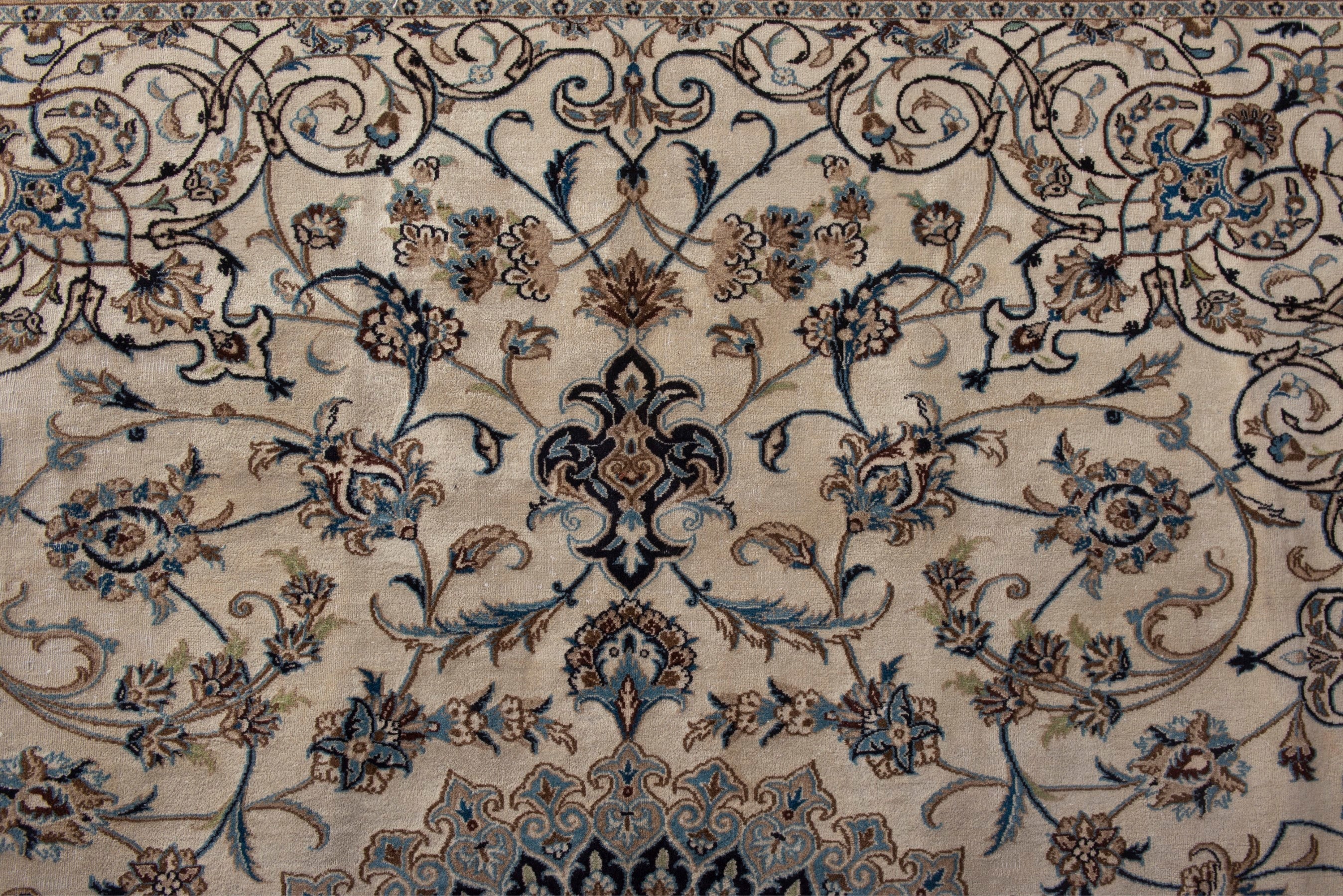 Persian Nain oversized rug in cream and taupe, view 14 of 21