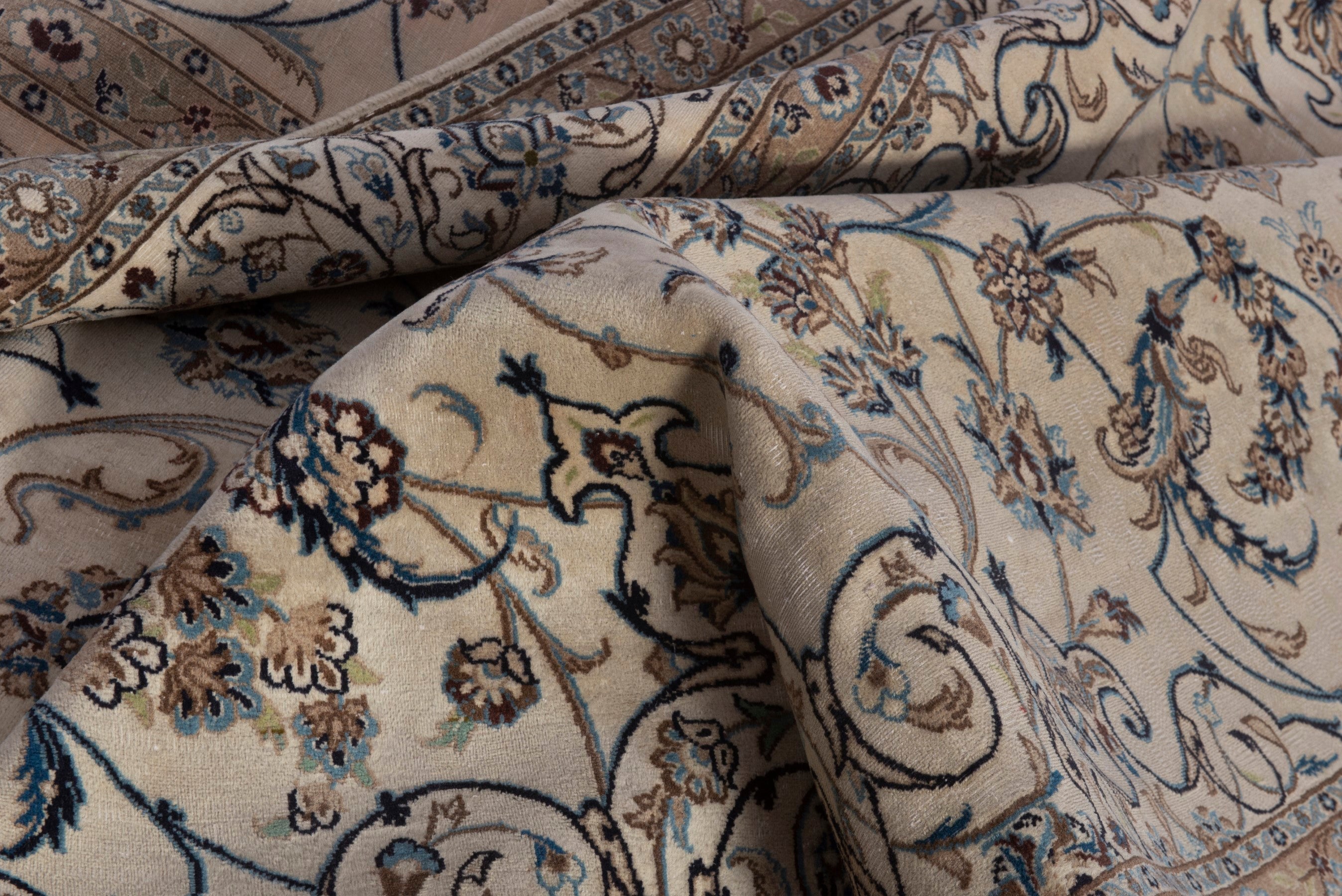 Persian Nain oversized rug in cream and taupe, view 18 of 21