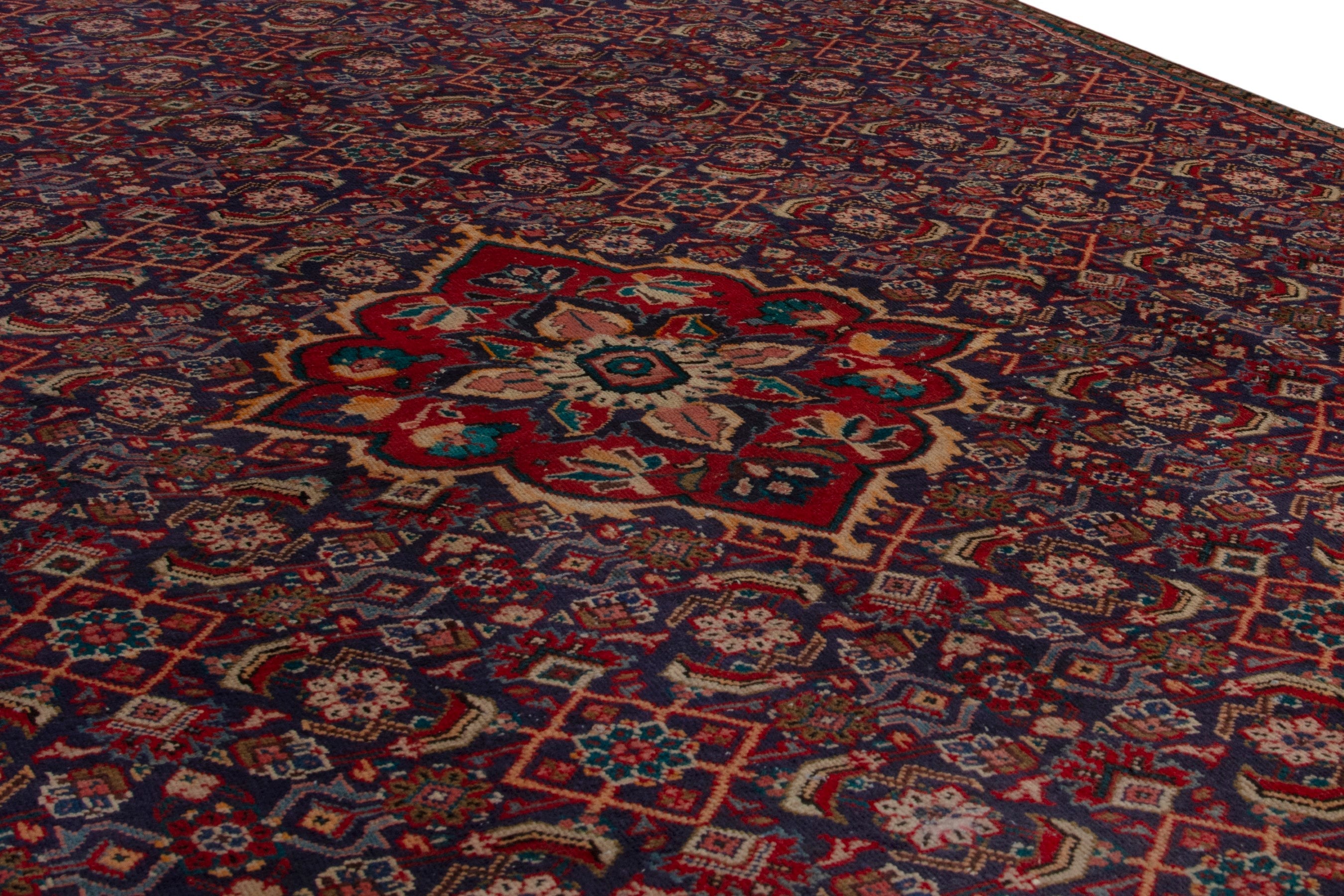 Persian Mahal oversized rug in burgundy and deep red, view 10 of 17