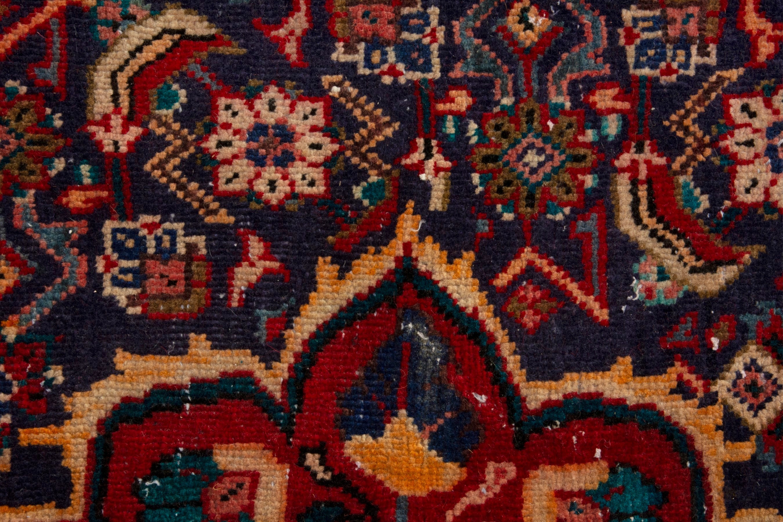 Persian Mahal oversized rug in burgundy and deep red, view 13 of 17