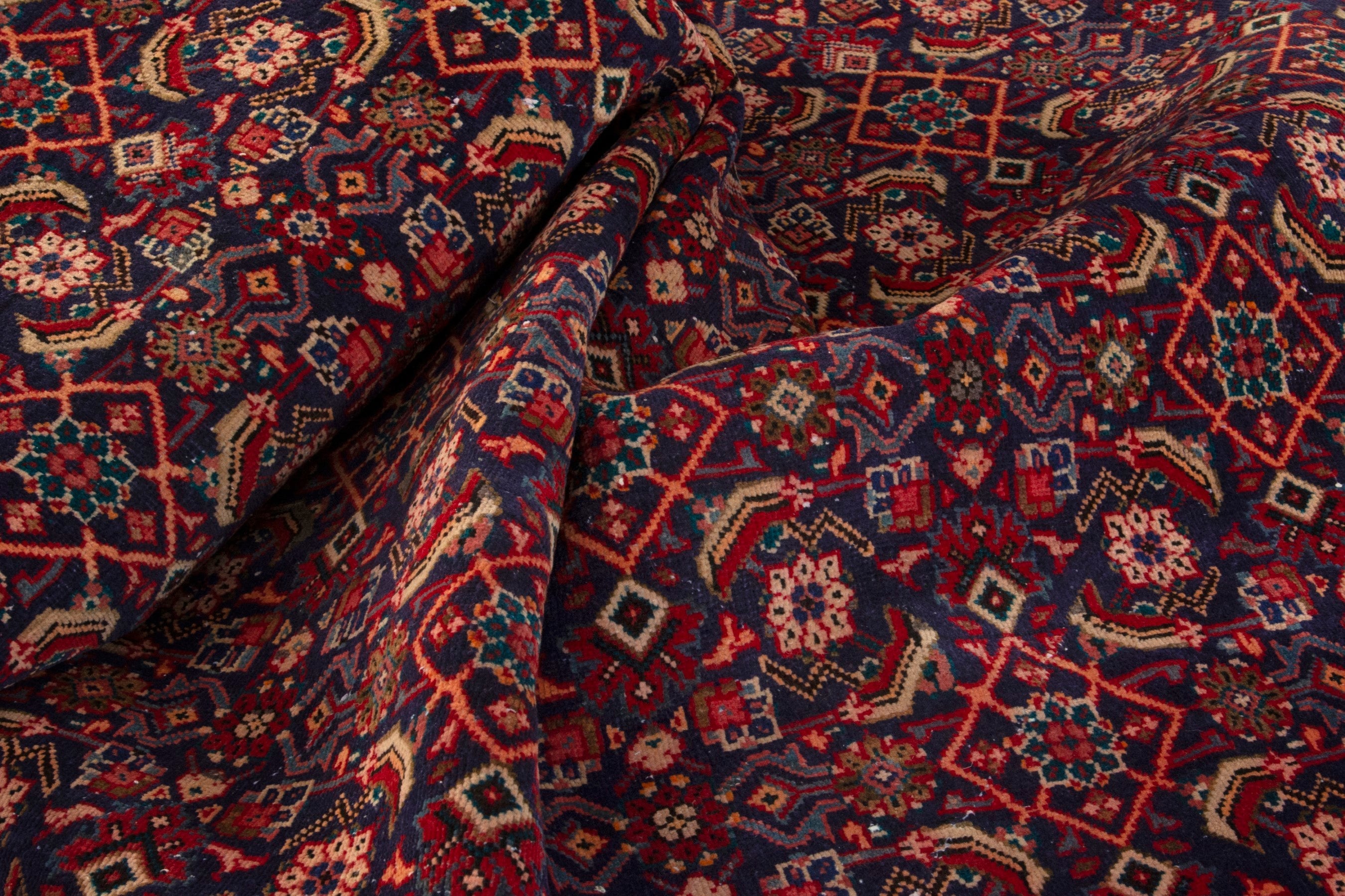 Persian Mahal oversized rug in burgundy and deep red, view 14 of 17