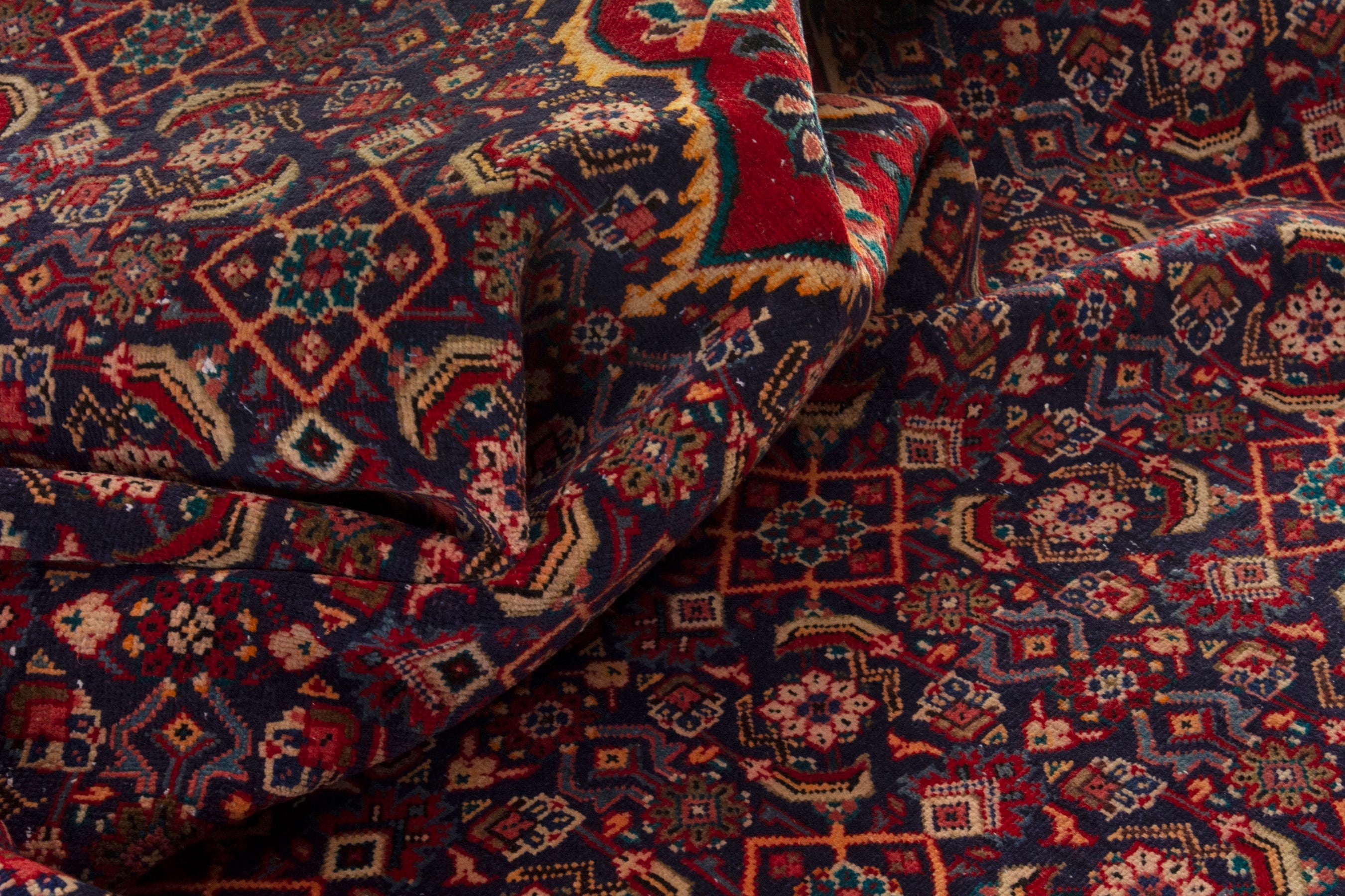 Persian Mahal oversized rug in burgundy and deep red, view 15 of 17