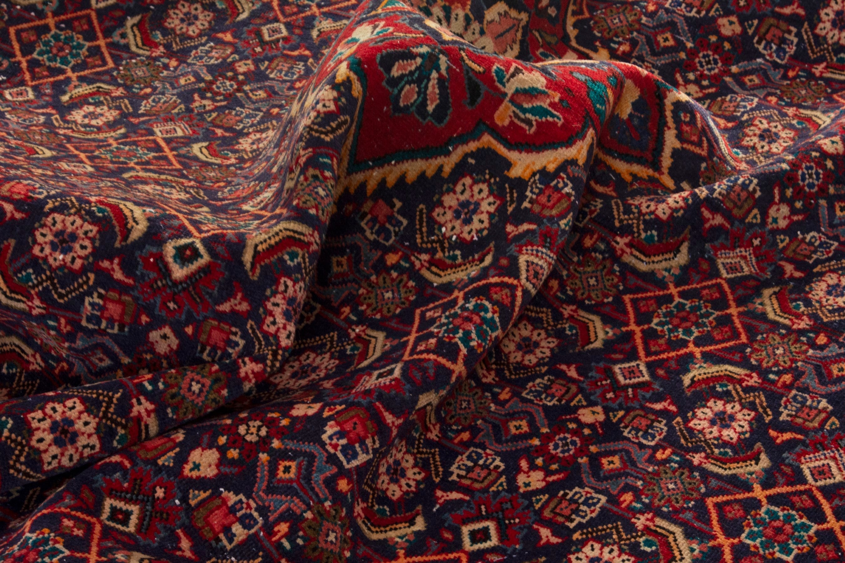 Persian Mahal oversized rug in burgundy and deep red, view 16 of 17