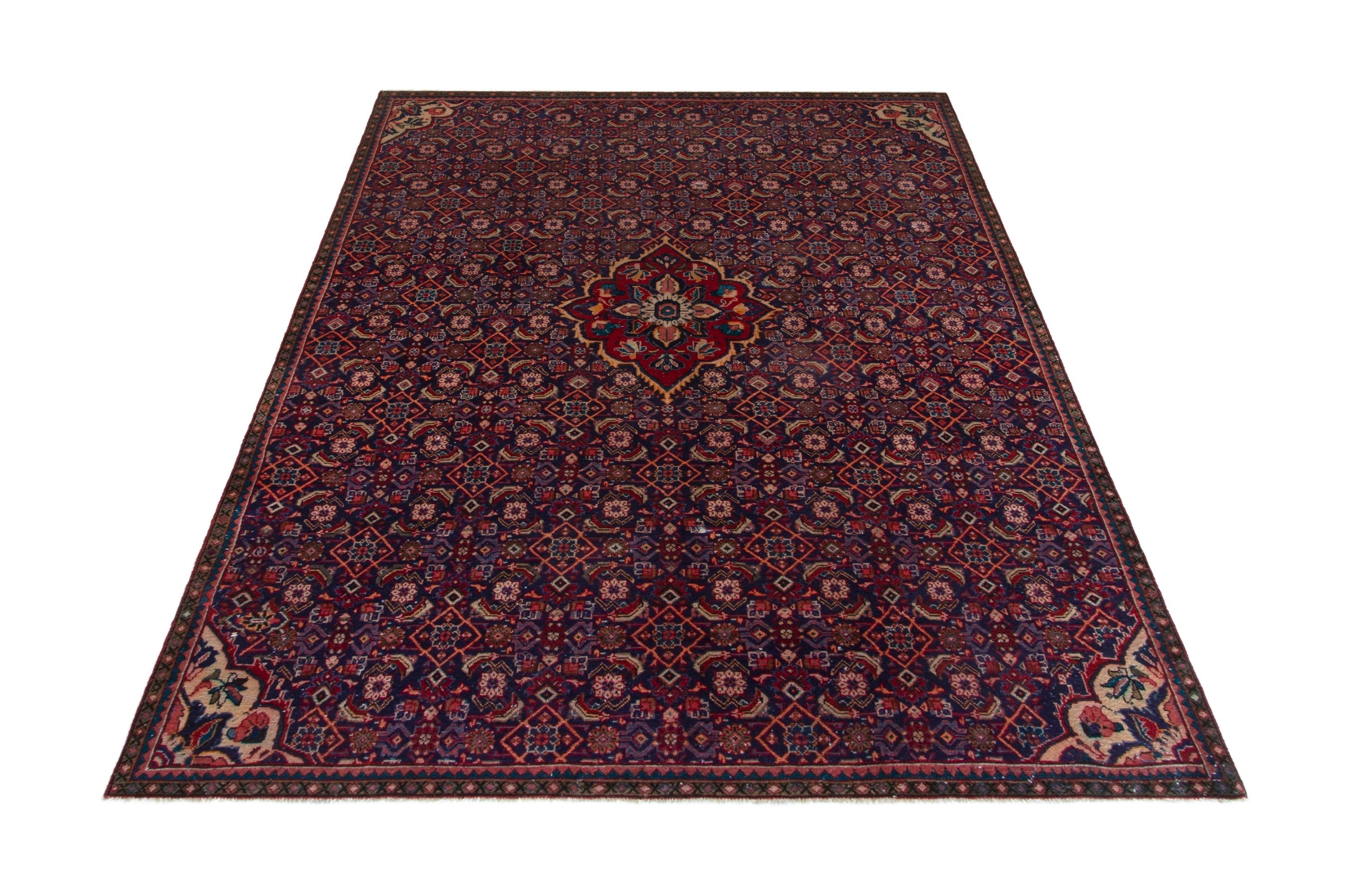 Persian Mahal oversized rug in burgundy and deep red, view 3 of 17