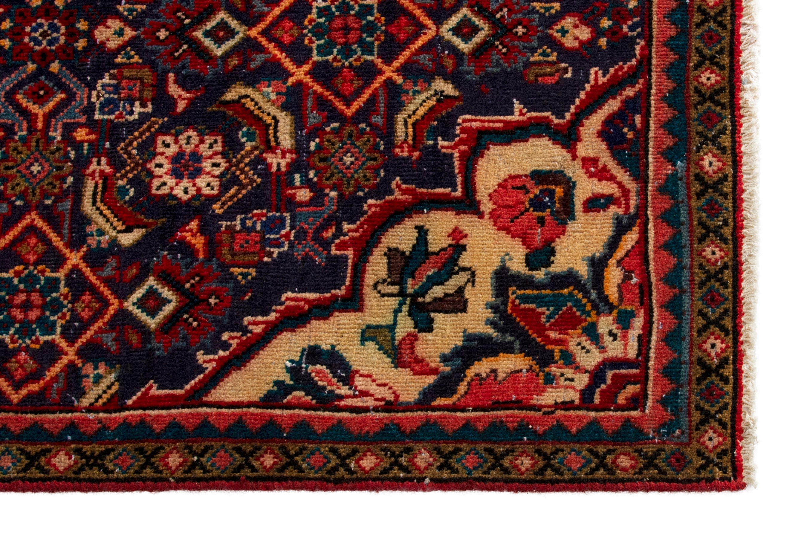 Persian Mahal oversized rug in burgundy and deep red, view 5 of 17