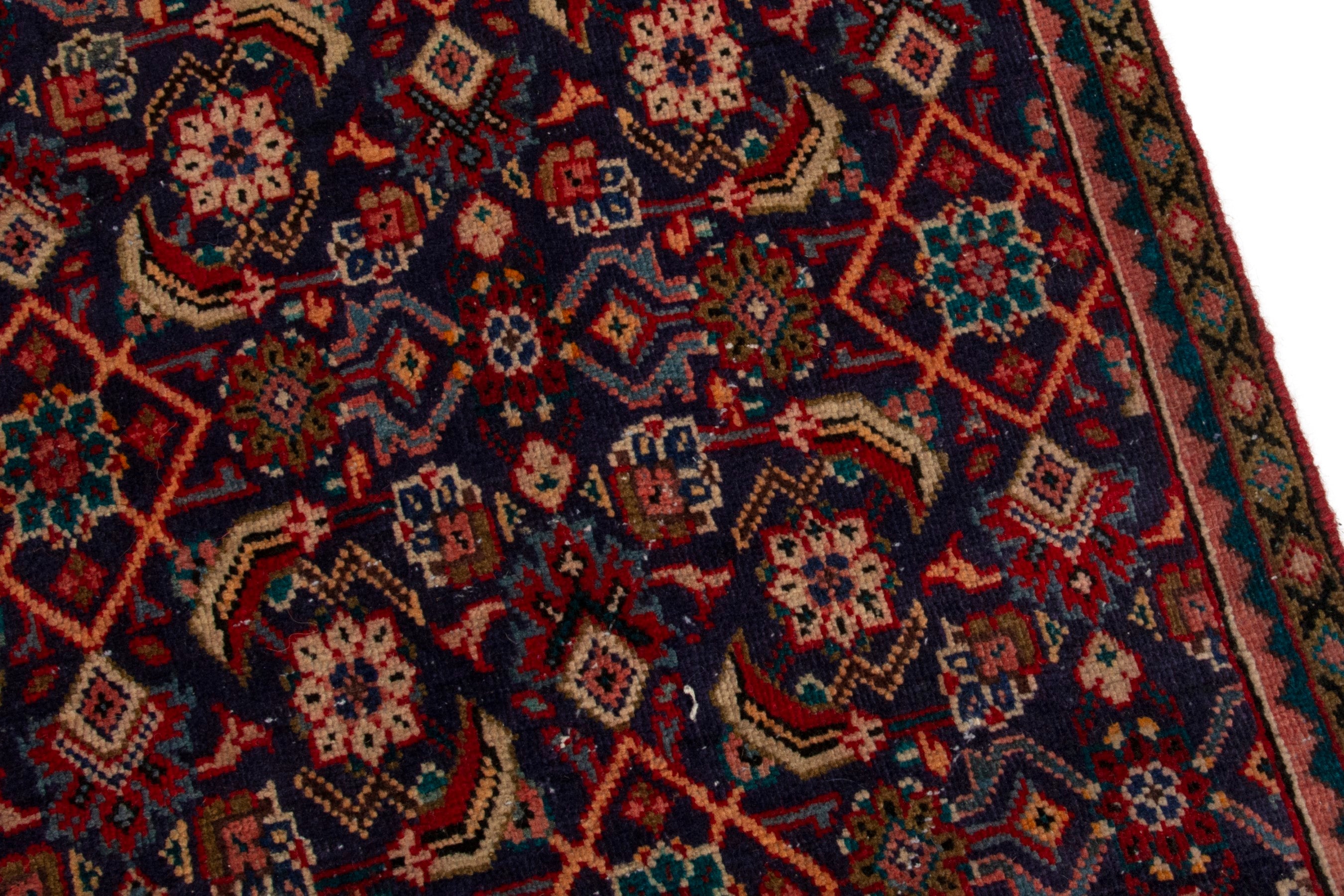 Persian Mahal oversized rug in burgundy and deep red, view 7 of 17