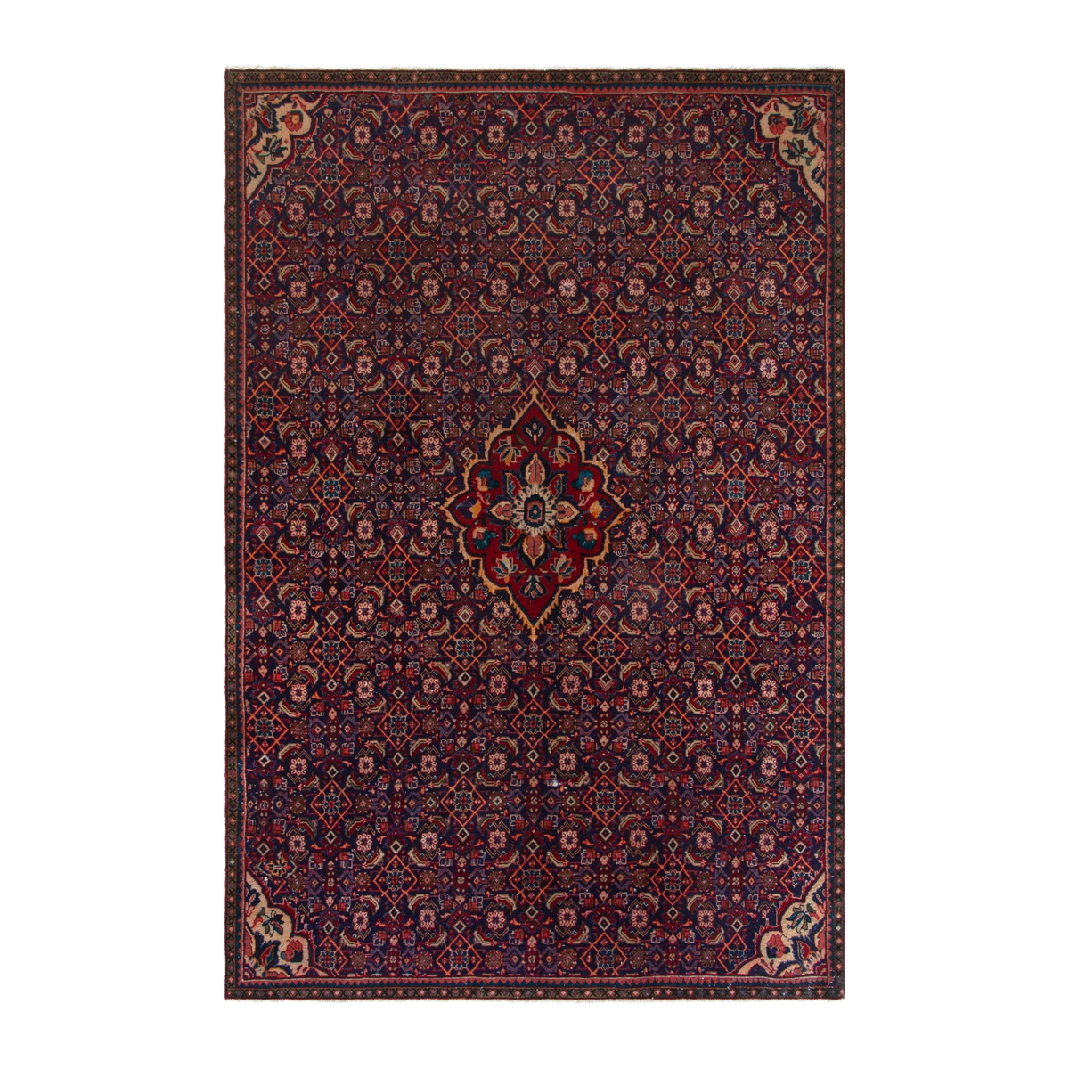 Persian Mahal oversized rug in burgundy and deep red, 7'3" x 10'7"