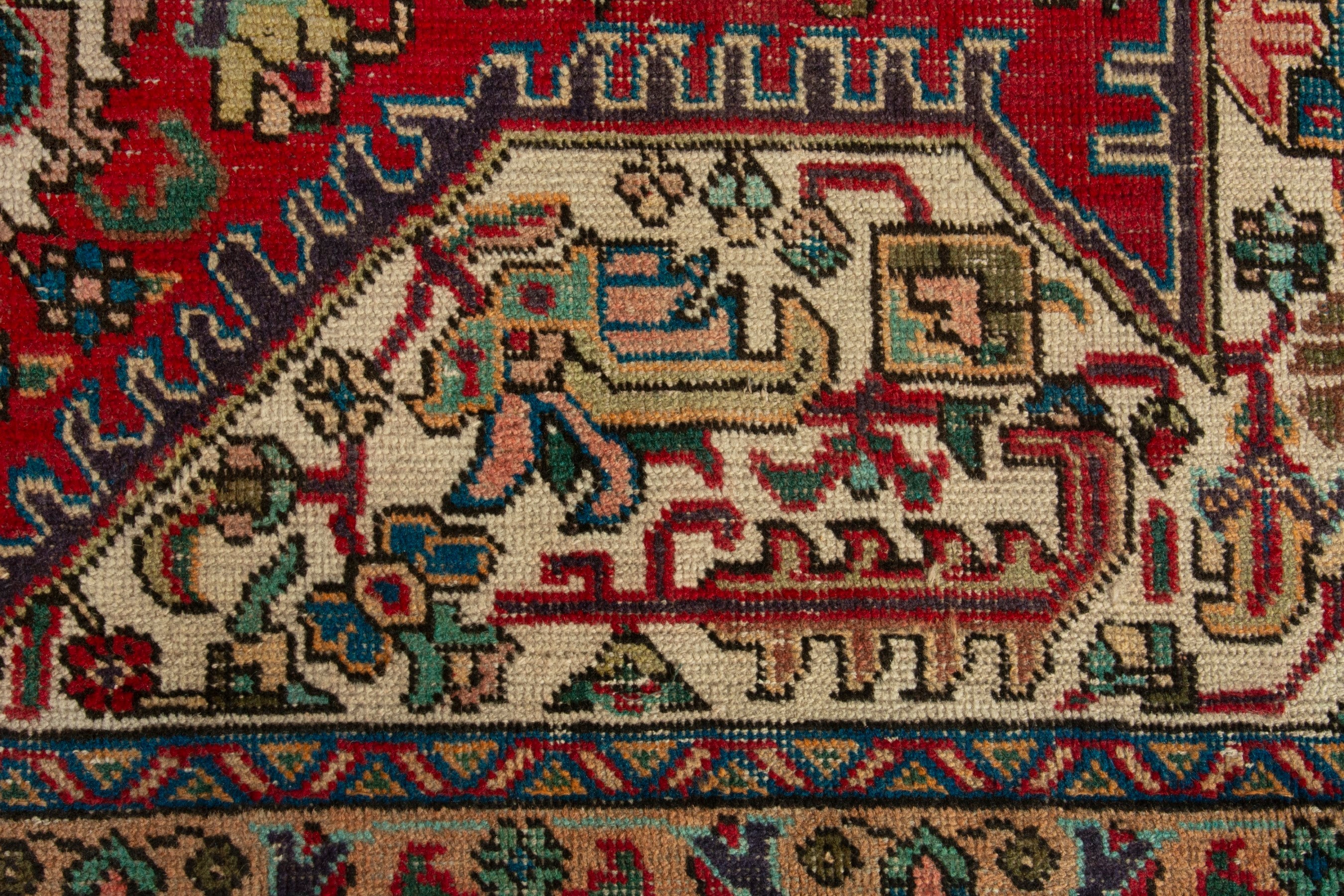Persian Tabriz oversized rug in deep red and greige, view 11 of 18