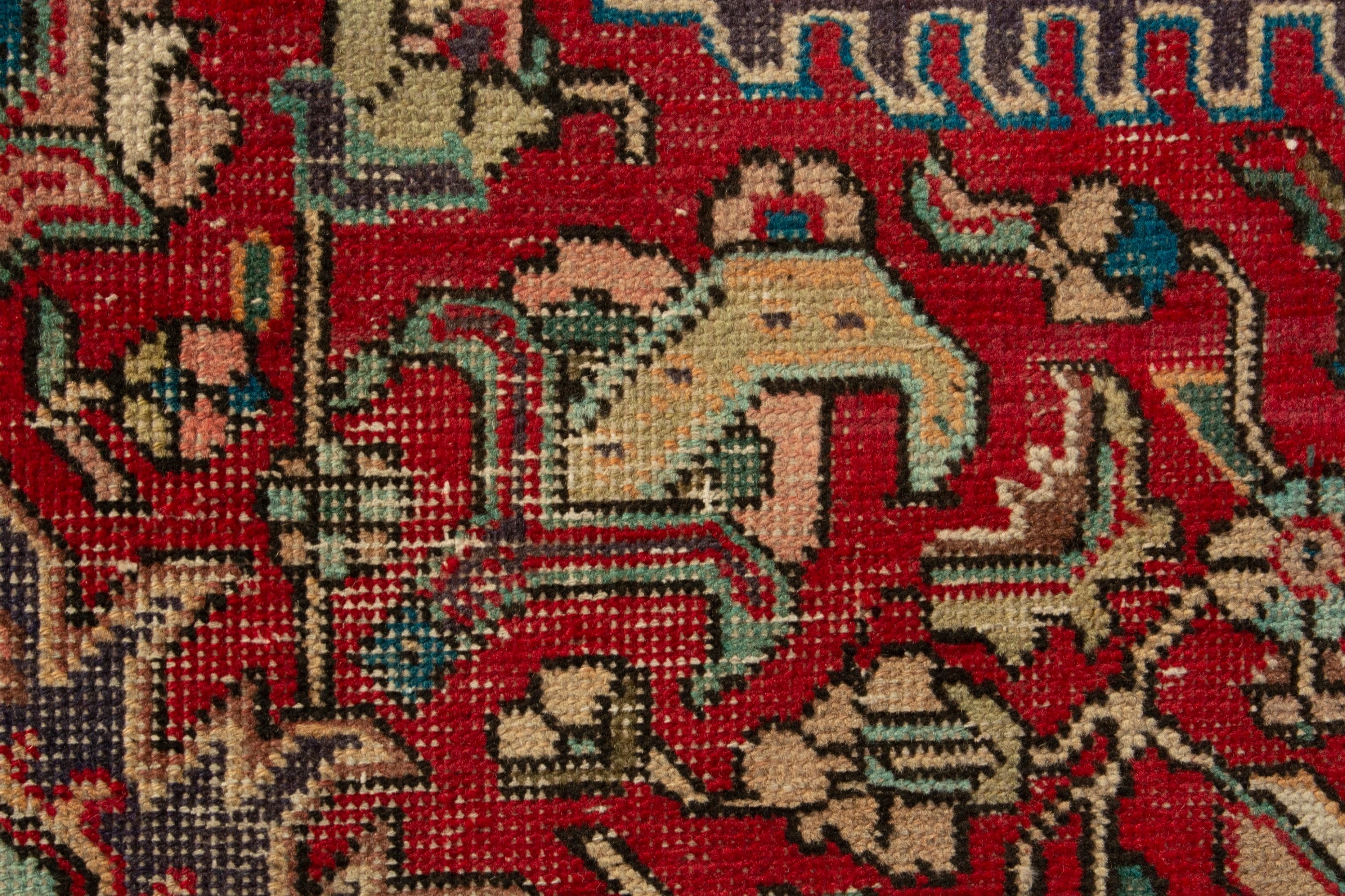 Persian Tabriz oversized rug in deep red and greige, view 12 of 18
