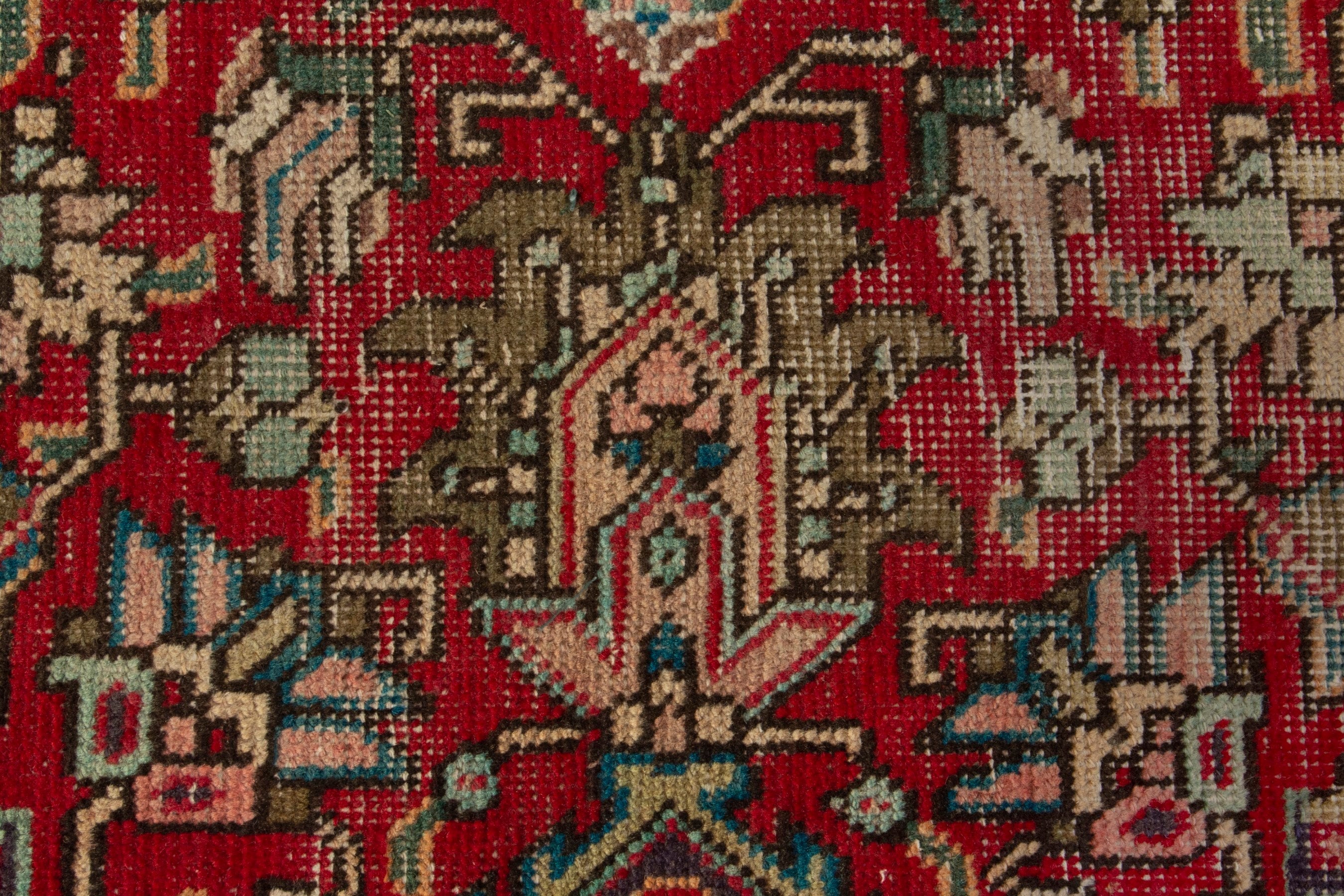 Persian Tabriz oversized rug in deep red and greige, view 13 of 18