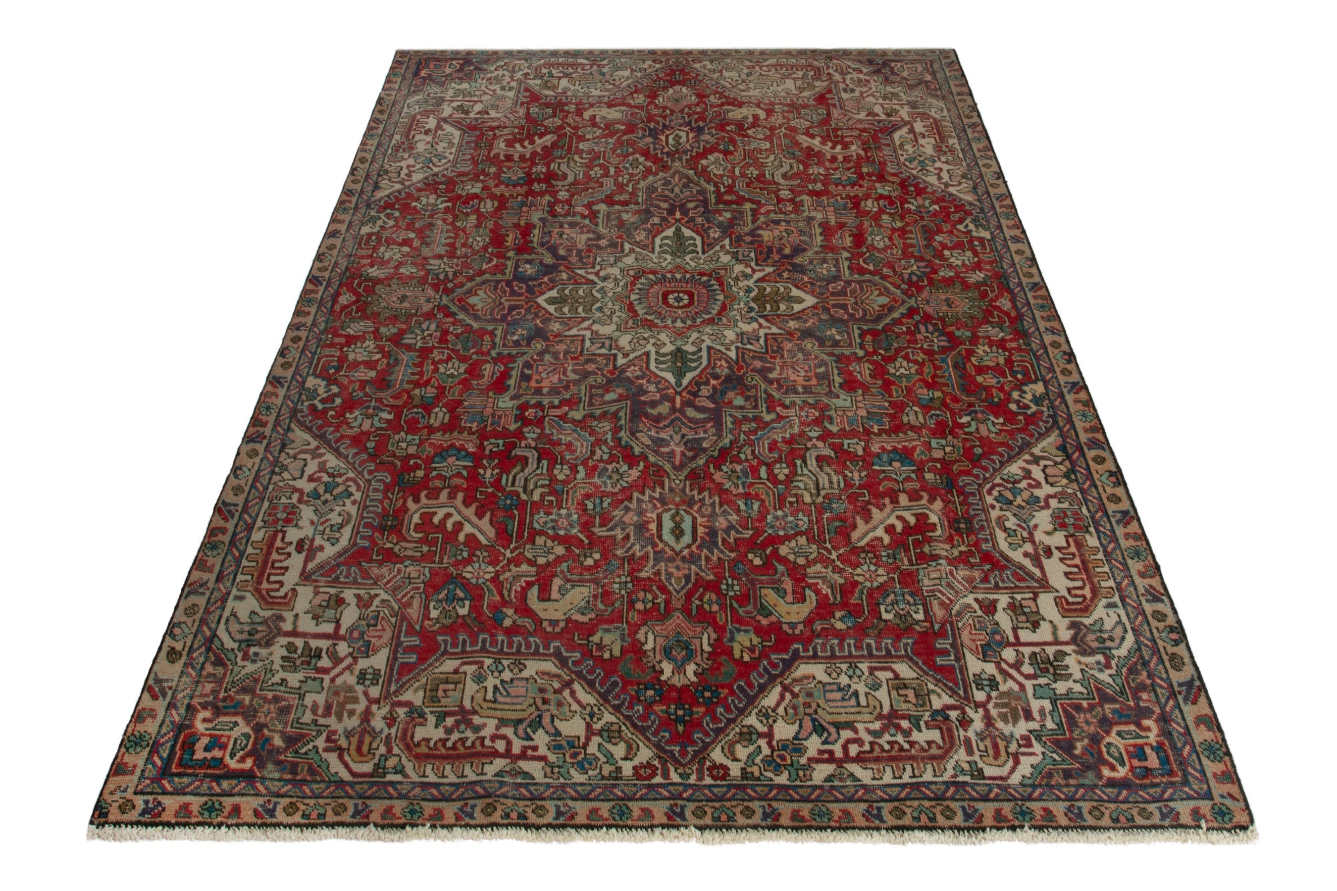 Persian Tabriz oversized rug in deep red and greige, view 2 of 18