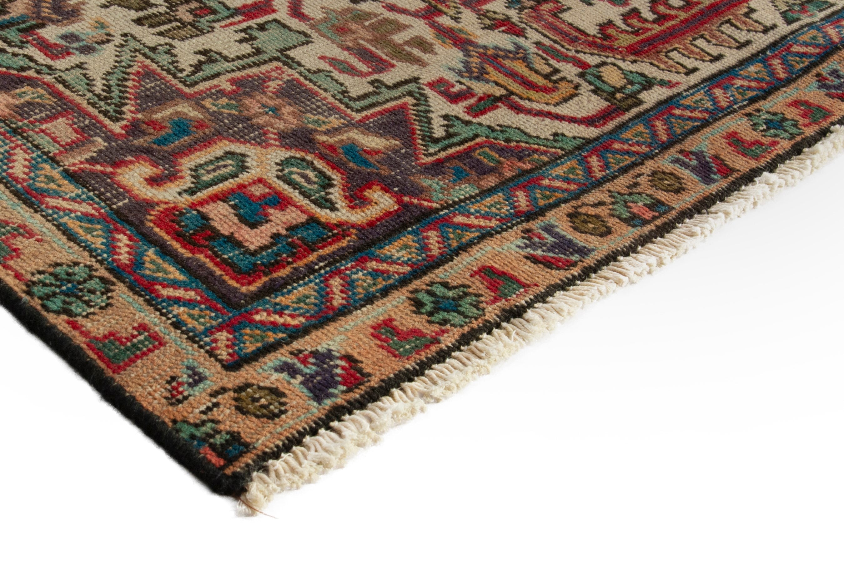 Persian Tabriz oversized rug in deep red and greige, view 6 of 18
